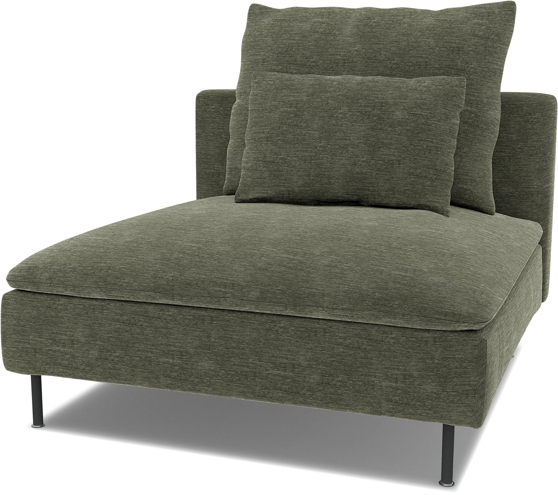Spare seat cushion cover for SODERHAMN 1 SEAT SECTION , Green Grey, Velvet - Bemz