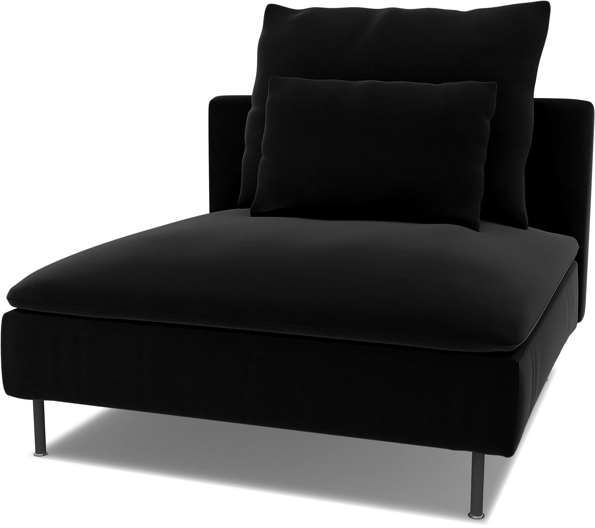 Spare seat cushion cover for SODERHAMN 1 SEAT SECTION , Black, Velvet - Bemz