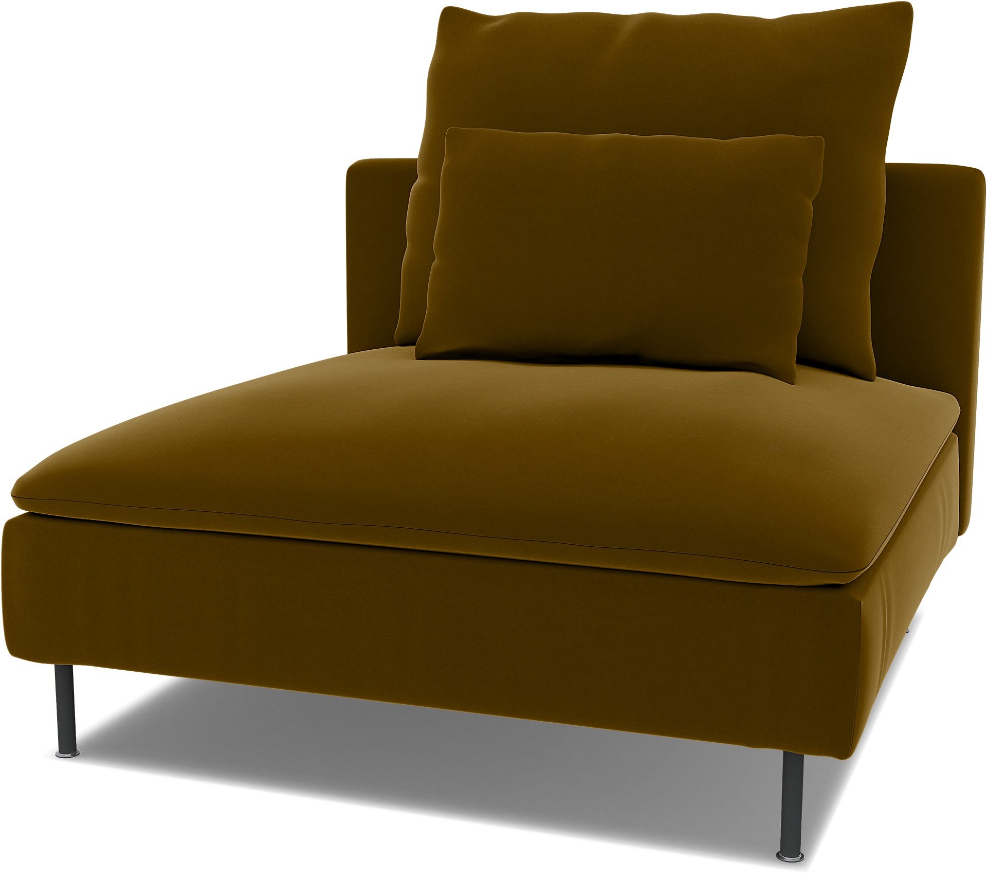 Spare seat cushion cover for SODERHAMN 1 SEAT SECTION , Turmeric, Velvet - Bemz