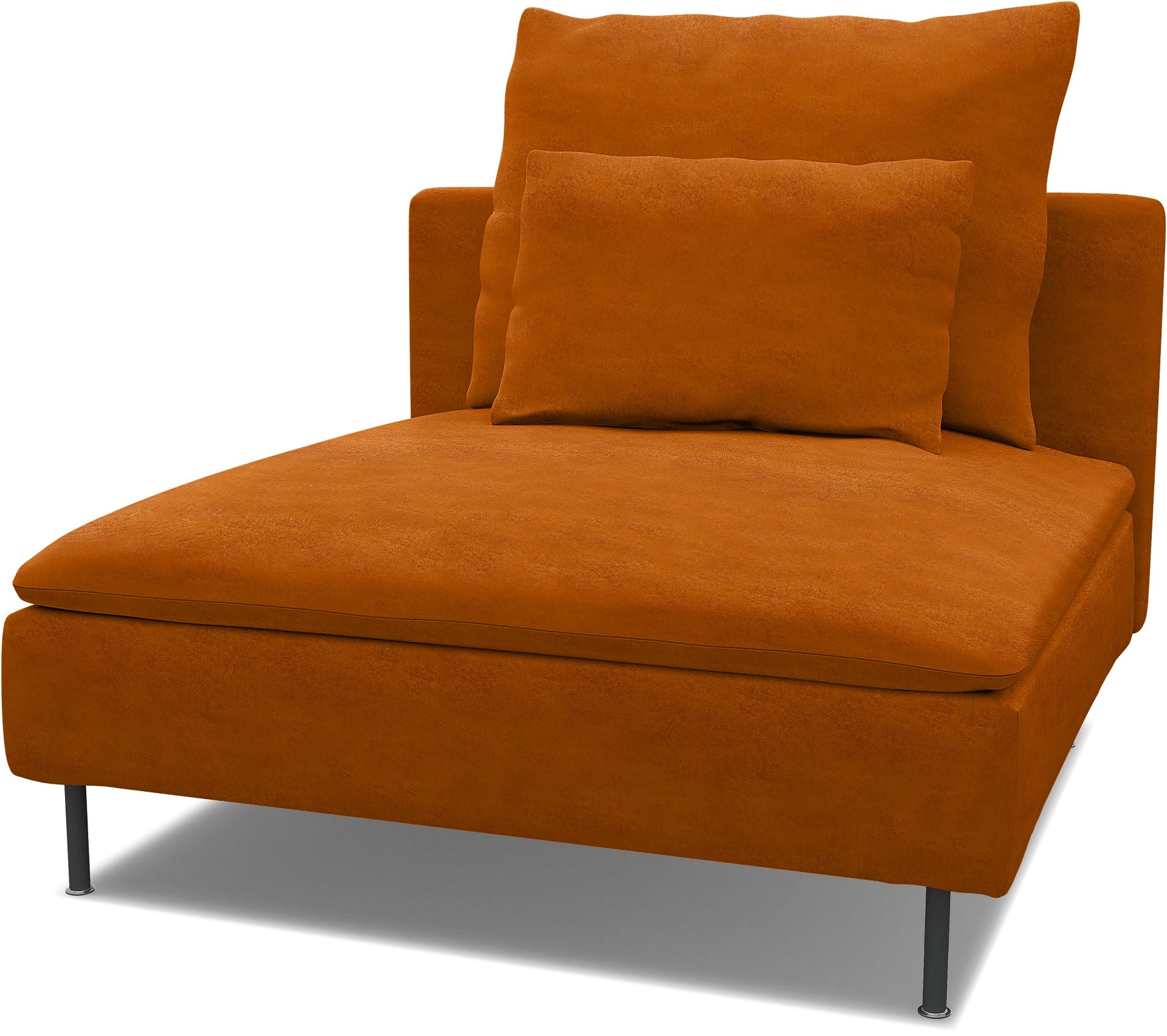 Spare seat cushion cover for SODERHAMN 1 SEAT SECTION , Cognac, Velvet - Bemz