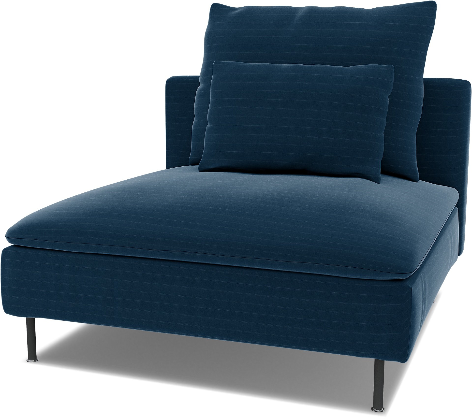 Spare seat cushion cover for SODERHAMN 1 SEAT SECTION , Denim Blue, Velvet - Bemz