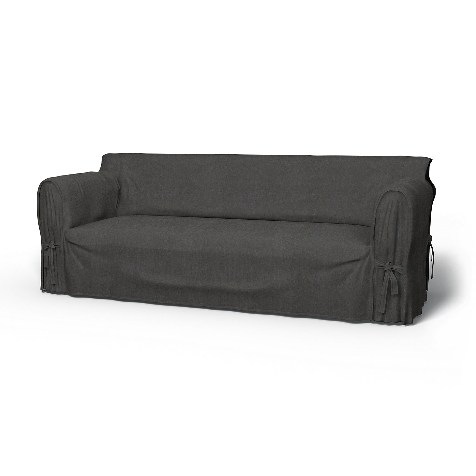 IKEA - Multi Fit 3 Seater Sofa Cover, Espresso, Linen - Bemz