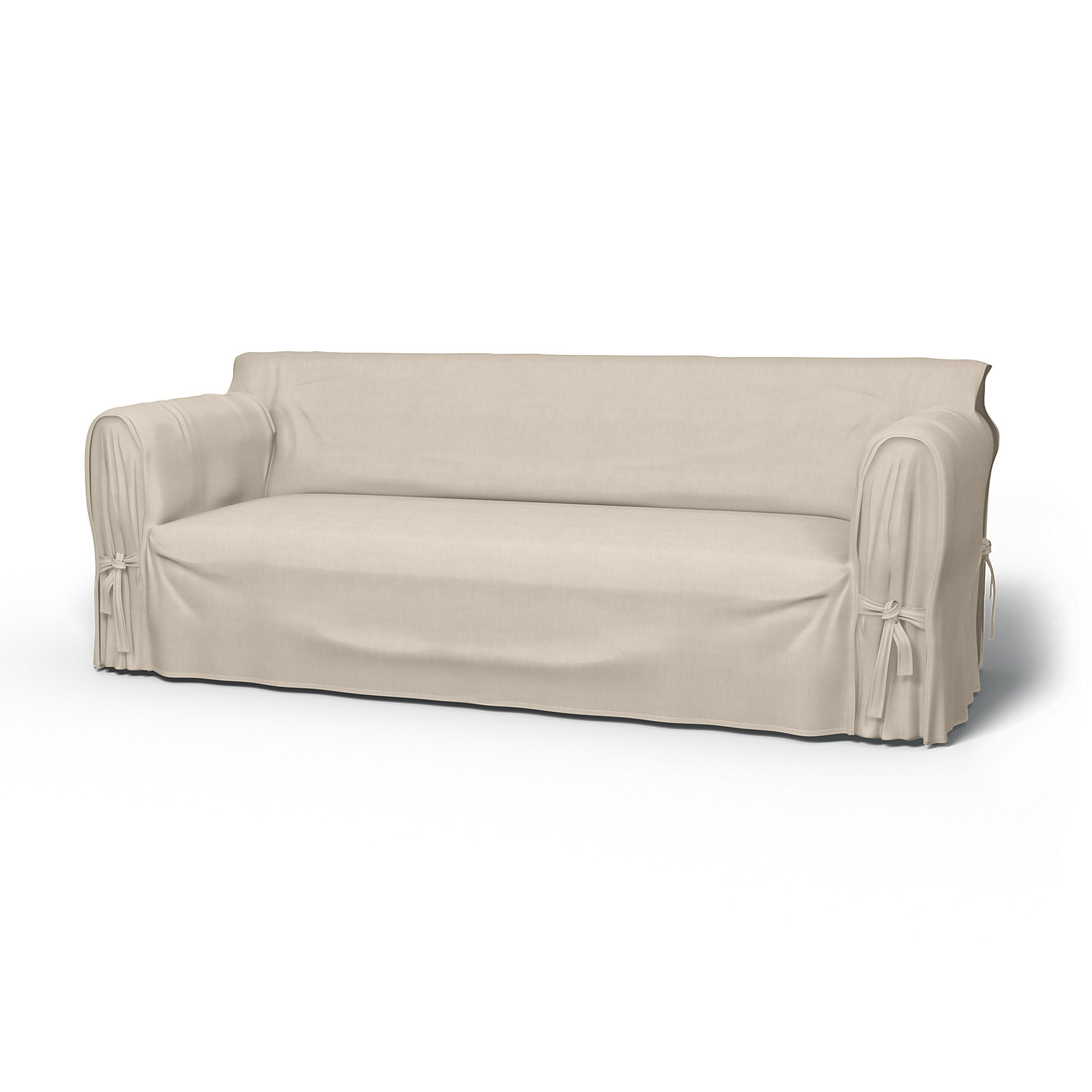 IKEA - Multi Fit 3 Seater Sofa Cover, Parchment, Linen - Bemz