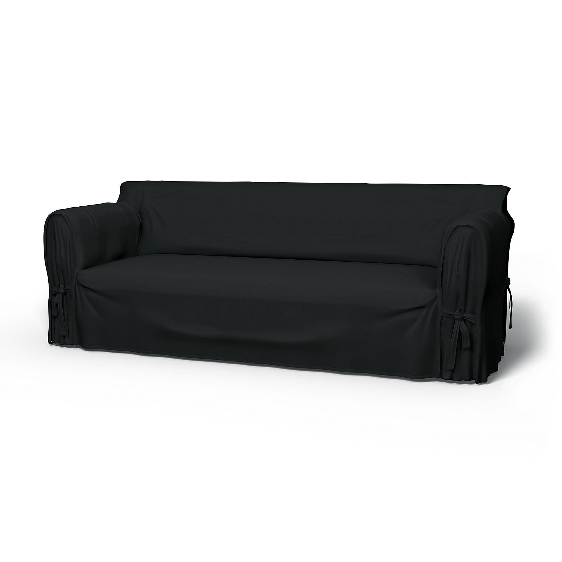 IKEA - Överdrag Multi Fit till 3-sitssoffa, Jet Black, Bomull - Bemz