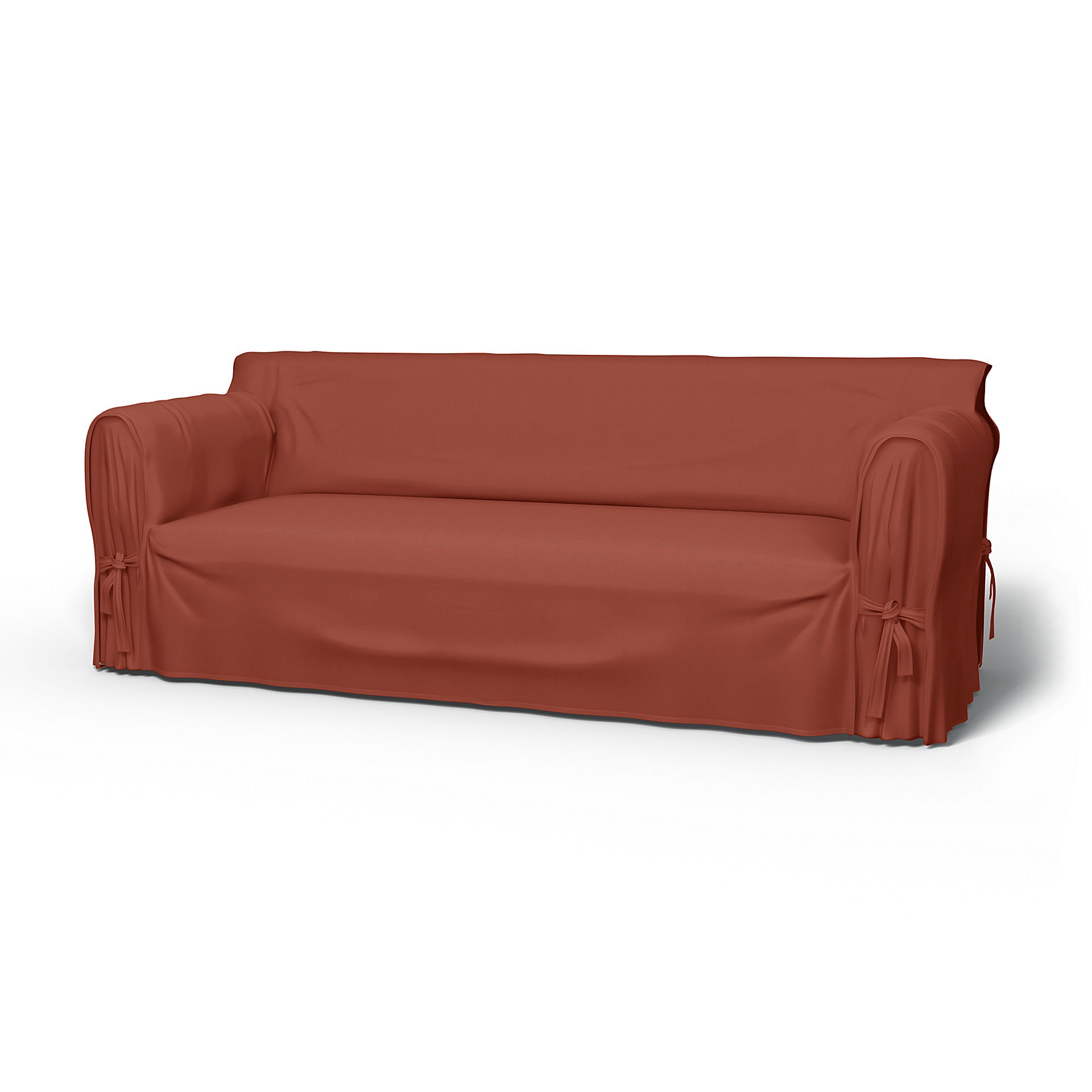 IKEA - Multi Fit 3 Seater Sofa Cover, Burnt Orange, Cotton - Bemz