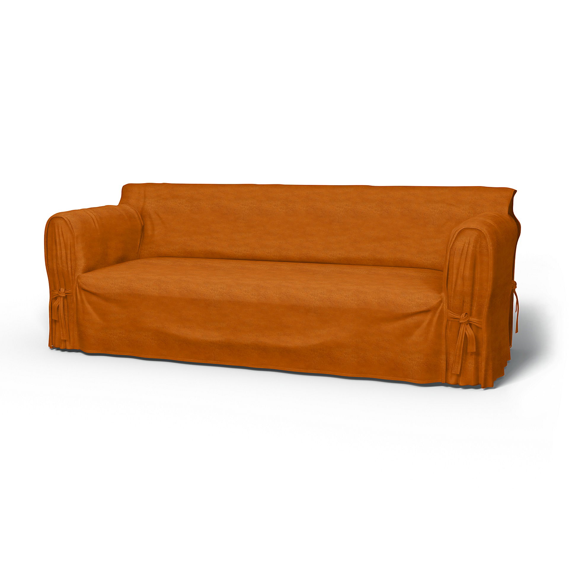IKEA - Överdrag Multi Fit till 3-sitssoffa, Cognac, Sammet - Bemz