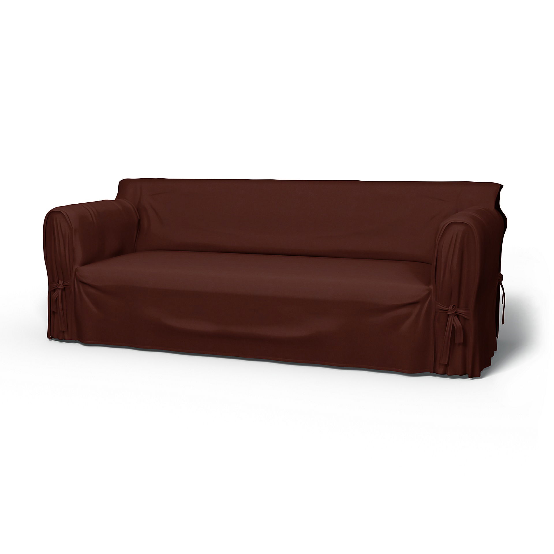 IKEA - Multi Fit 3 Seater Sofa Cover, Ground Coffee, Velvet - Bemz