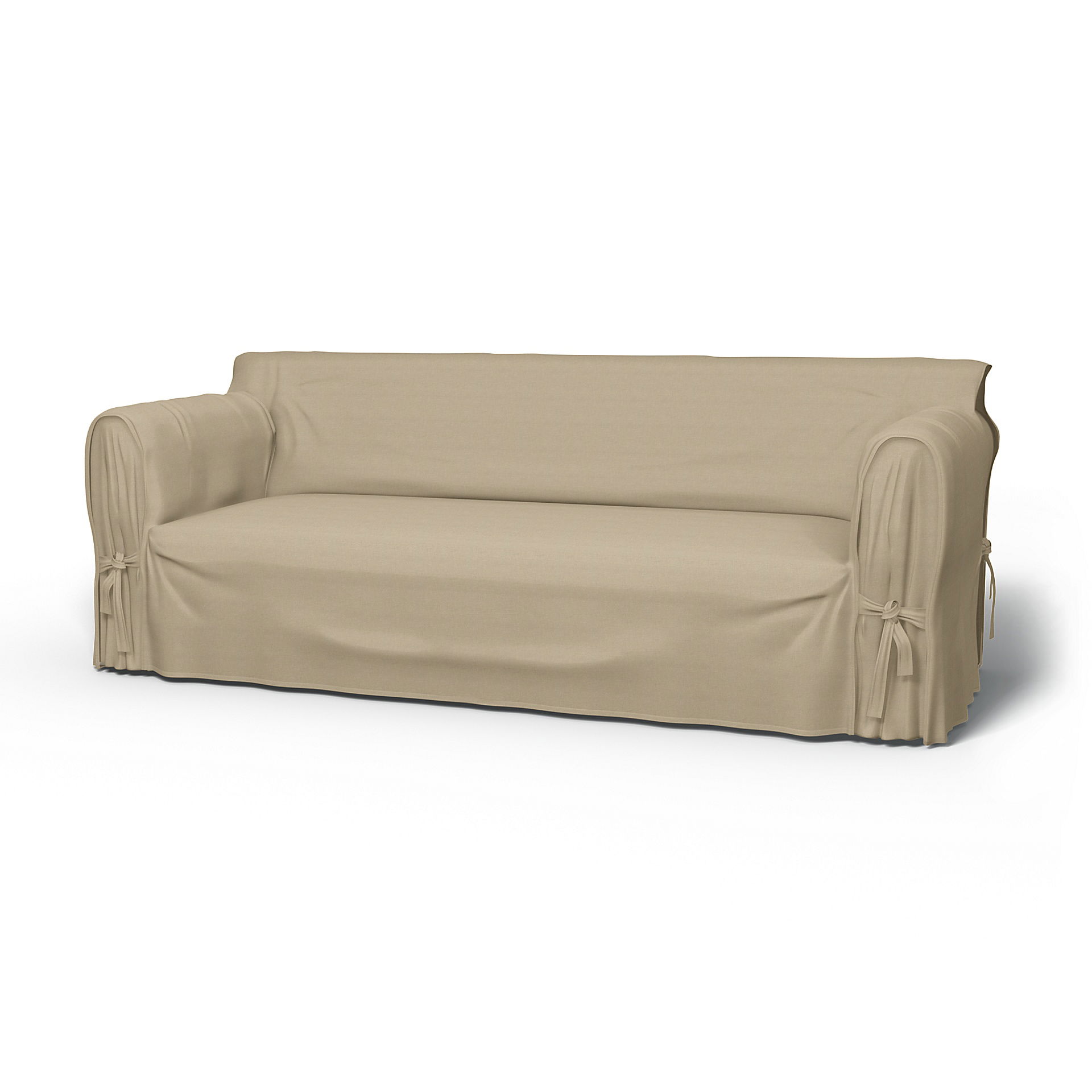 IKEA - Multi Fit 3 Seater Sofa Cover, Tan, Linen - Bemz