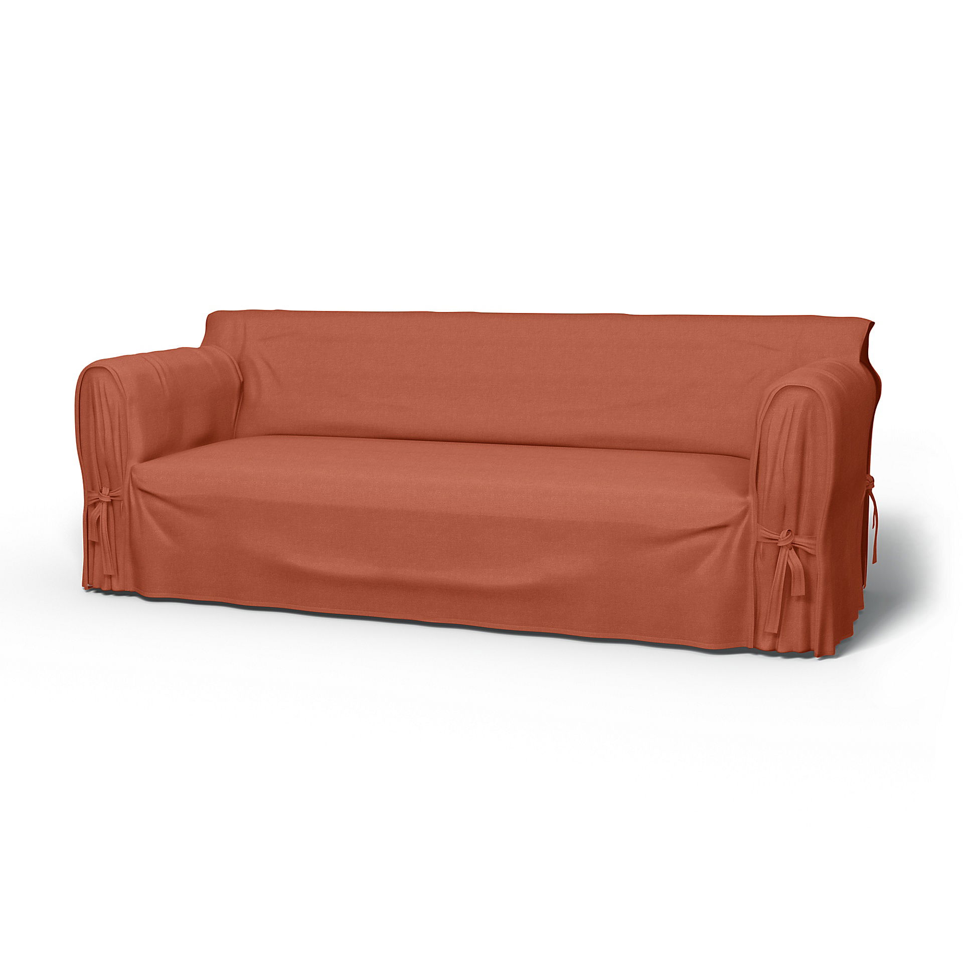 IKEA - Överdrag Multi Fit till 3-sitssoffa, Burnt Orange, Linne - Bemz