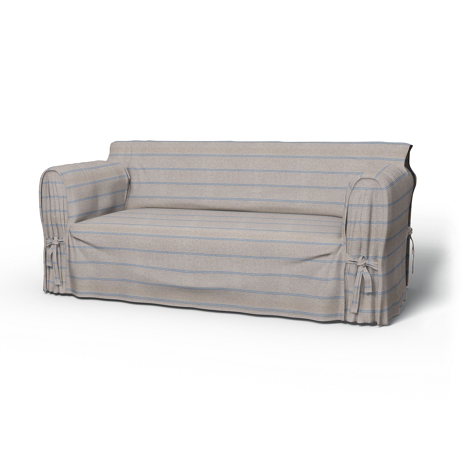 IKEA - Överdrag Multi Fit till 2,5-sitssoffa, Blue Stripe, Bomull - Bemz