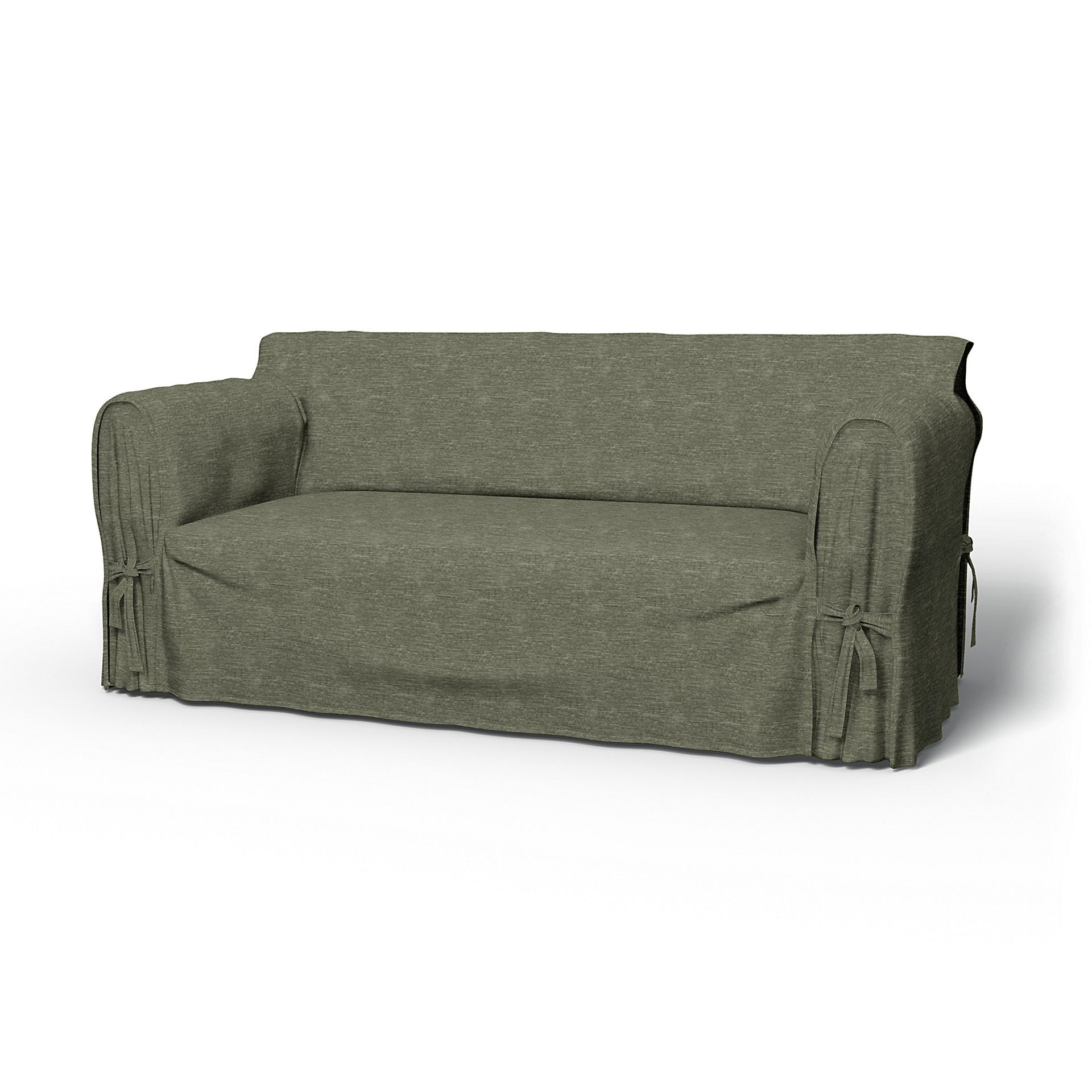 IKEA - Överdrag Multi Fit till 2,5-sitssoffa, Green Grey, Sammet - Bemz