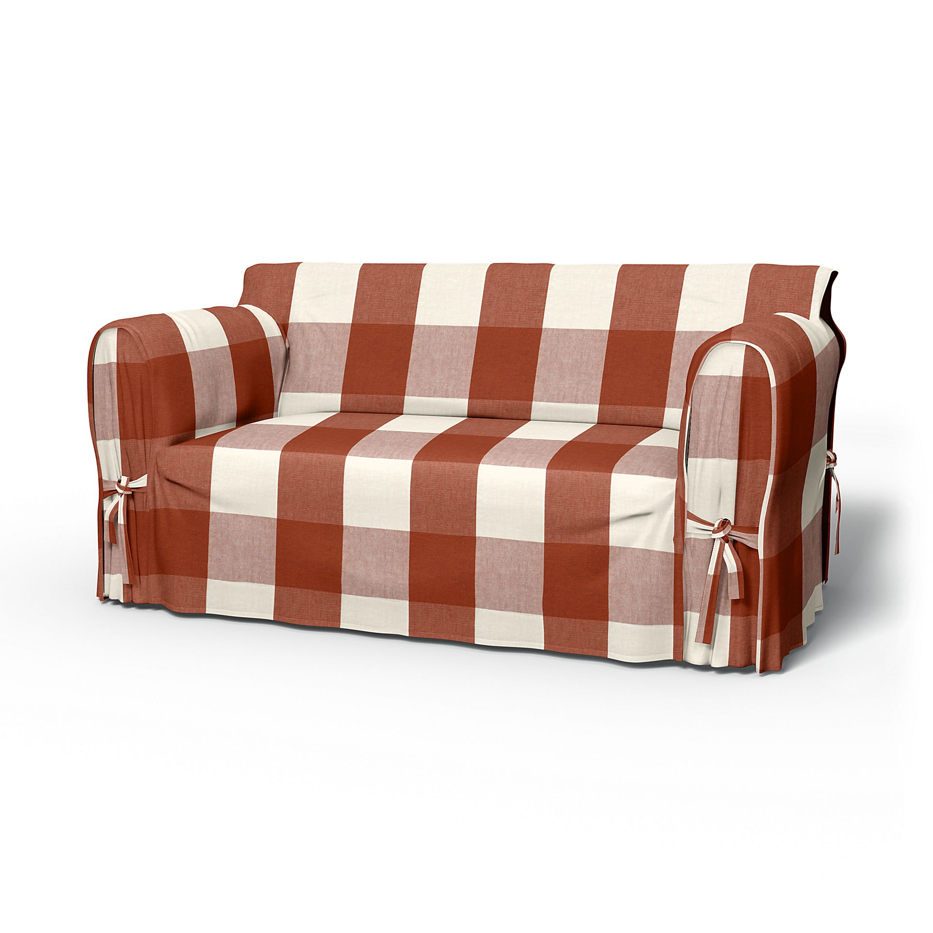 IKEA - Överdrag Multi Fit till 2-sitssoffa, Terracotta, Linne - Bemz