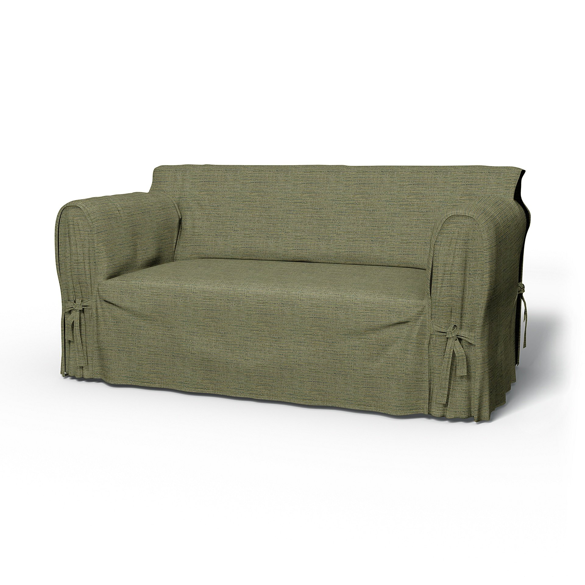 IKEA - Multi Fit 2 Seater Sofa Cover, Meadow Green, Boucle & Texture - Bemz