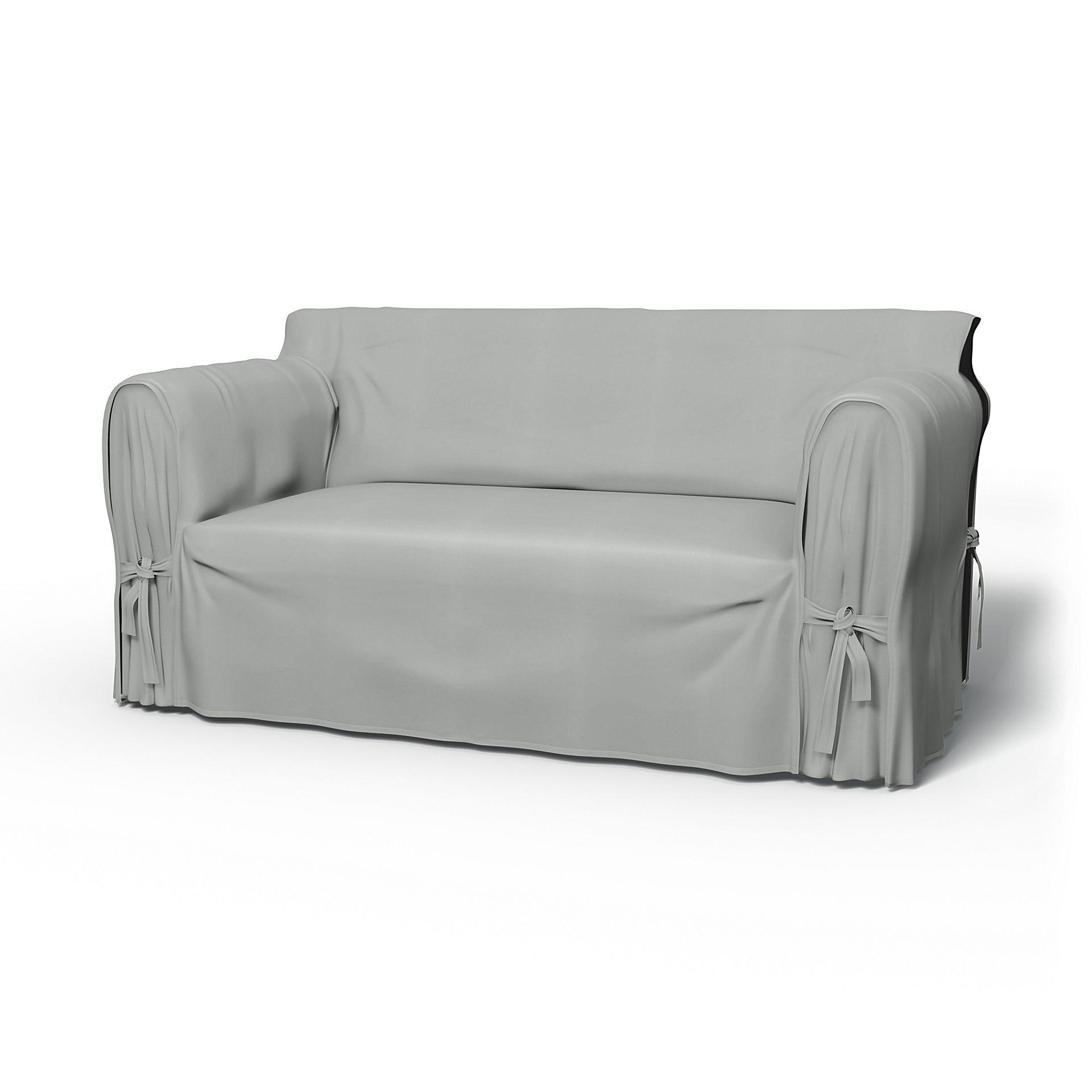 IKEA - Överdrag Multi Fit till 2-sitssoffa, Silver Grey, Bomull - Bemz