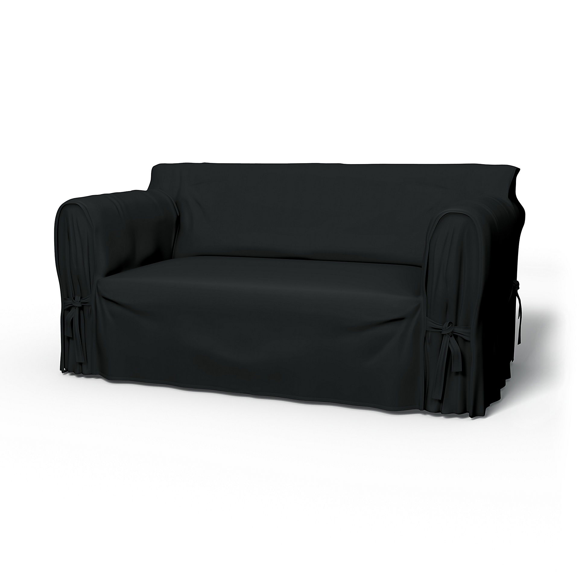 IKEA - Överdrag Multi Fit till 2-sitssoffa, Jet Black, Bomull - Bemz