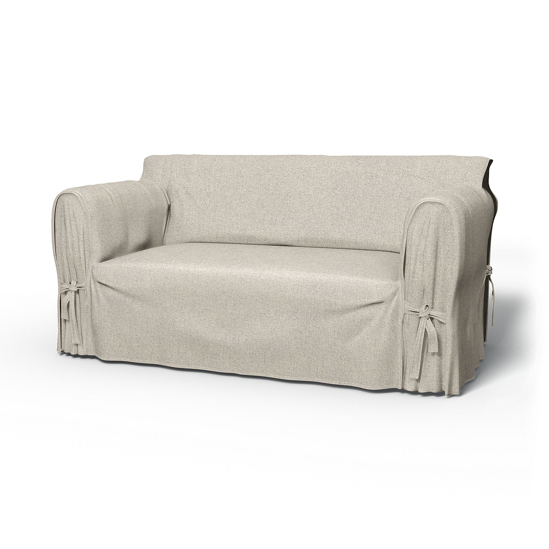 IKEA - Multi Fit 2 Seater Sofa Cover, Silver Grey, Cotton - Bemz