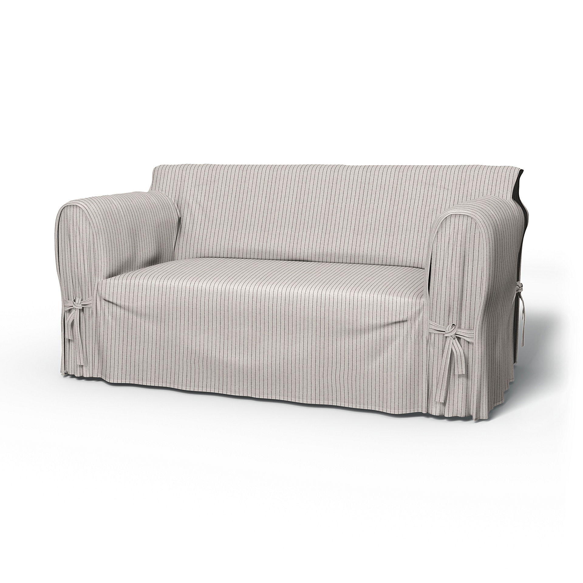 IKEA - Multi Fit 2 Seater Sofa Cover, Silver Grey, Cotton - Bemz