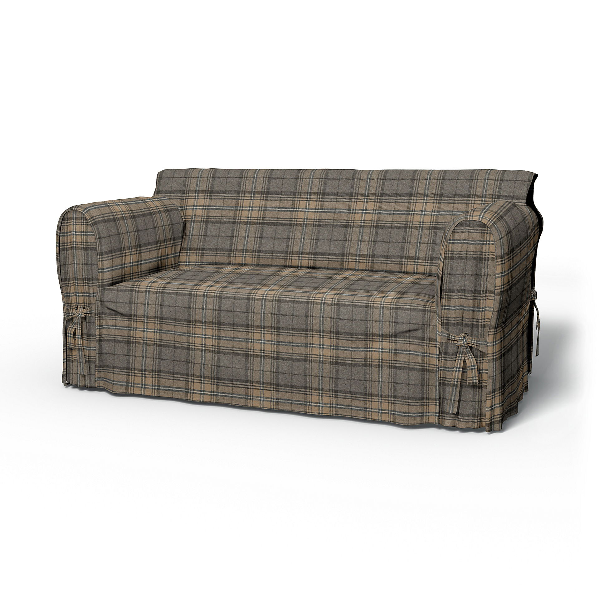 IKEA - Överdrag Multi Fit till 2-sitssoffa, Bark Brown, ULL - Bemz