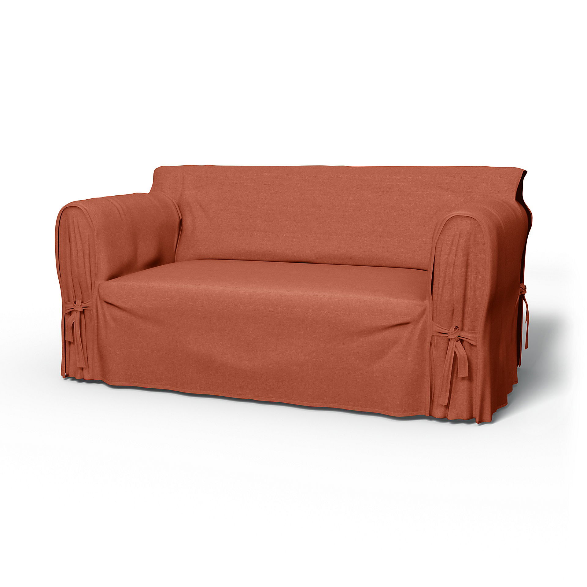 IKEA - Överdrag Multi Fit till 2-sitssoffa, Burnt Orange, Linne - Bemz