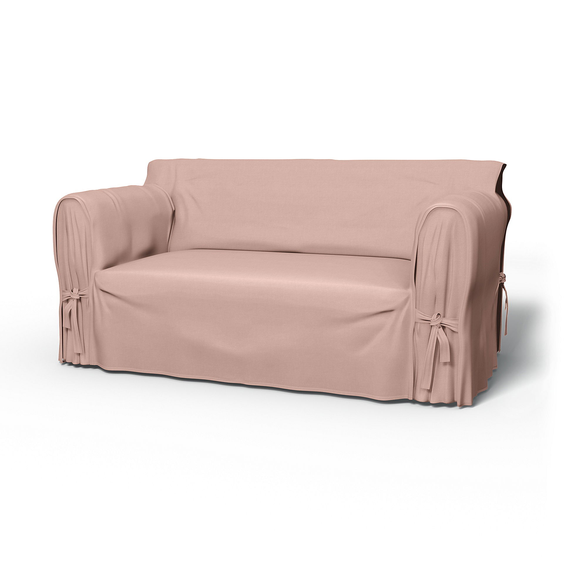 IKEA - Multi Fit 2 Seater Sofa Cover, Blush, Linen - Bemz