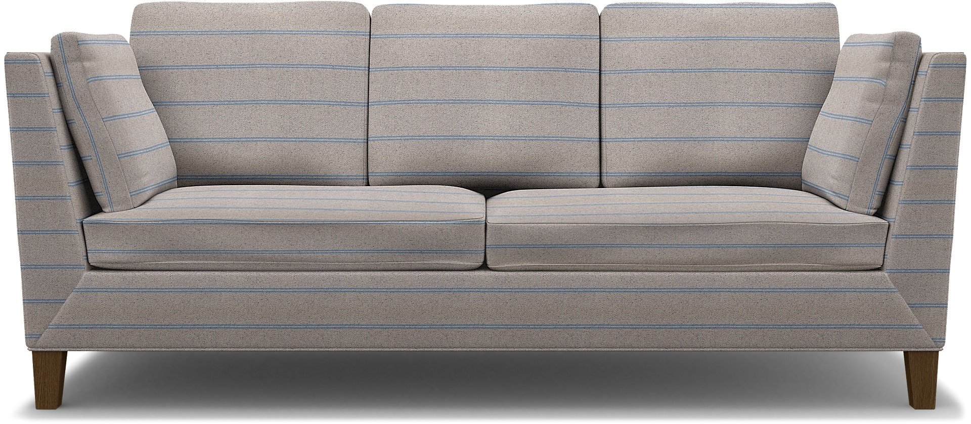 IKEA - Stockholm 3 Seater Sofa Cover , Blue Stripe, Cotton - Bemz