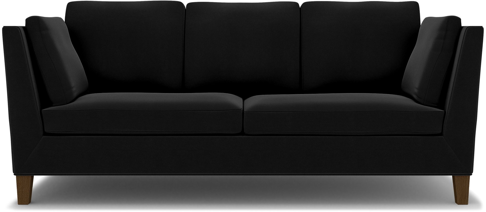 IKEA - Stockholm 3 Seater Sofa Cover , Black, Velvet - Bemz
