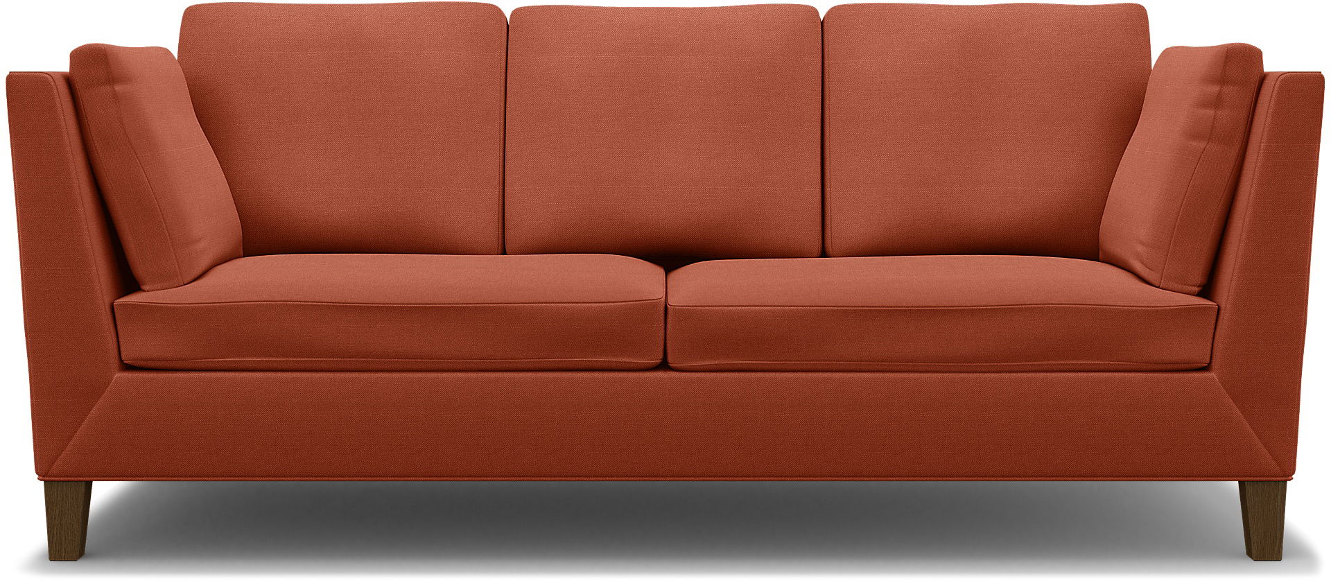 IKEA - Stockholm 3 Seater Sofa Cover , Burnt Orange, Linen - Bemz