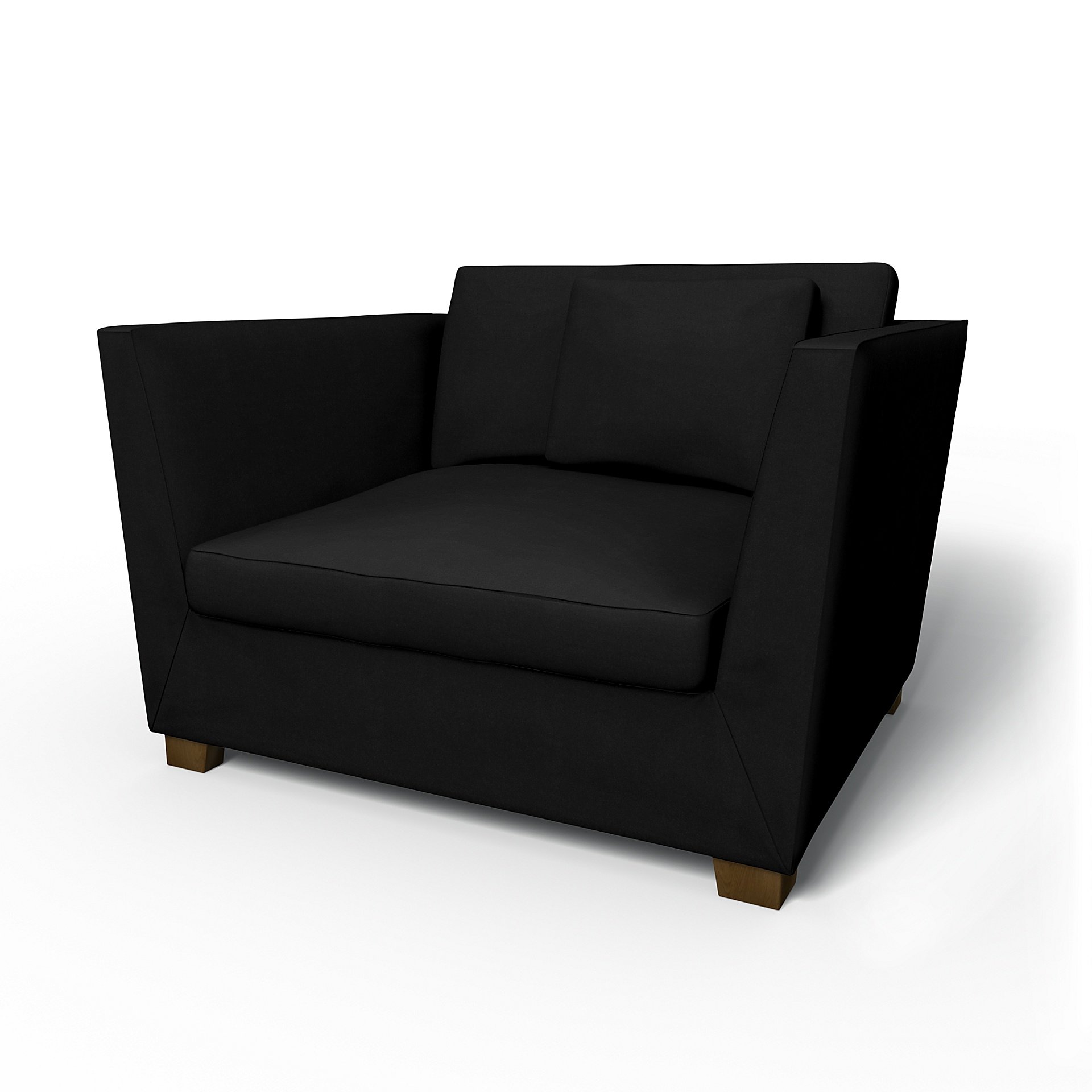 IKEA - Stockholm Armchair Cover, Black, Velvet - Bemz