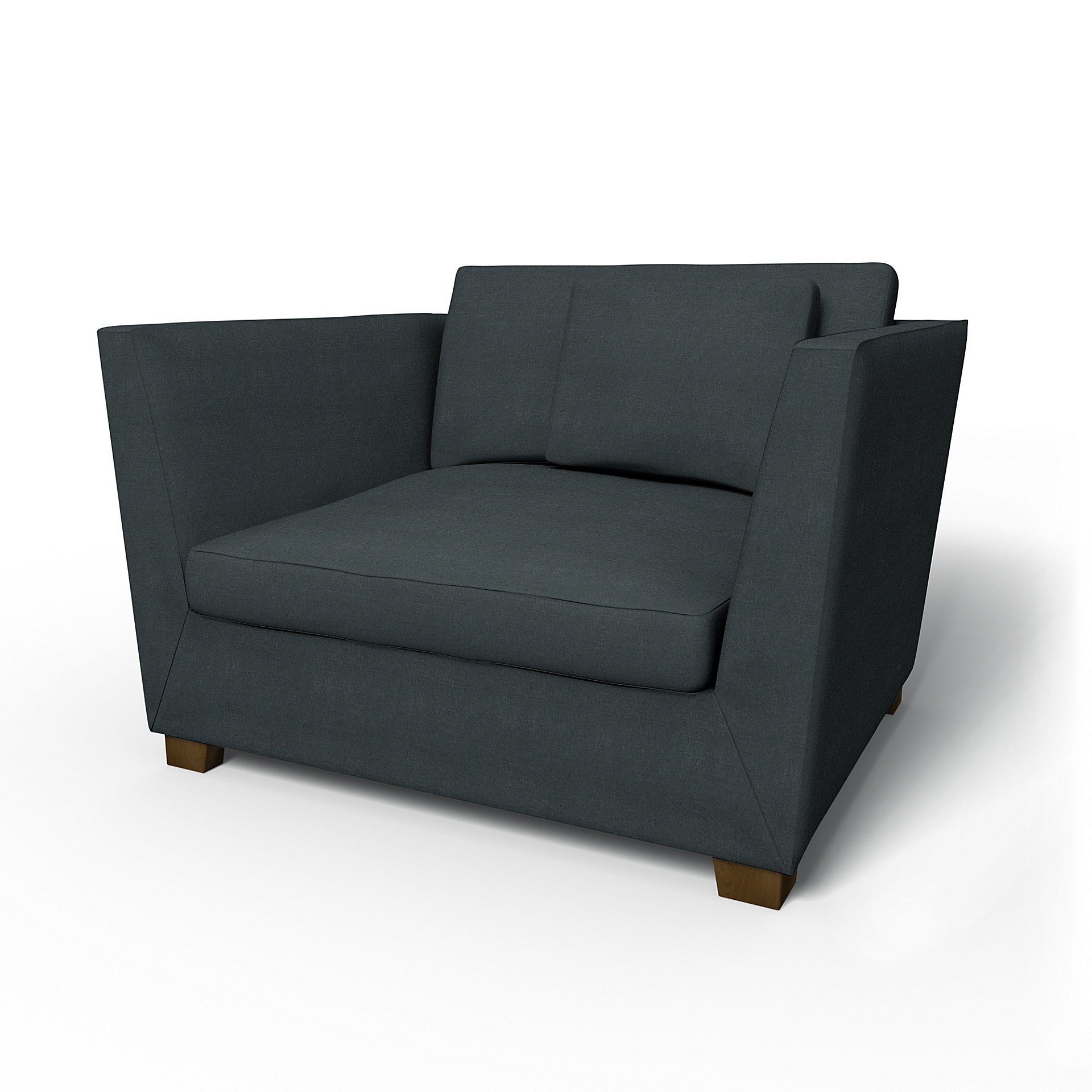 IKEA - Stockholm Armchair Cover, Graphite Grey, Linen - Bemz