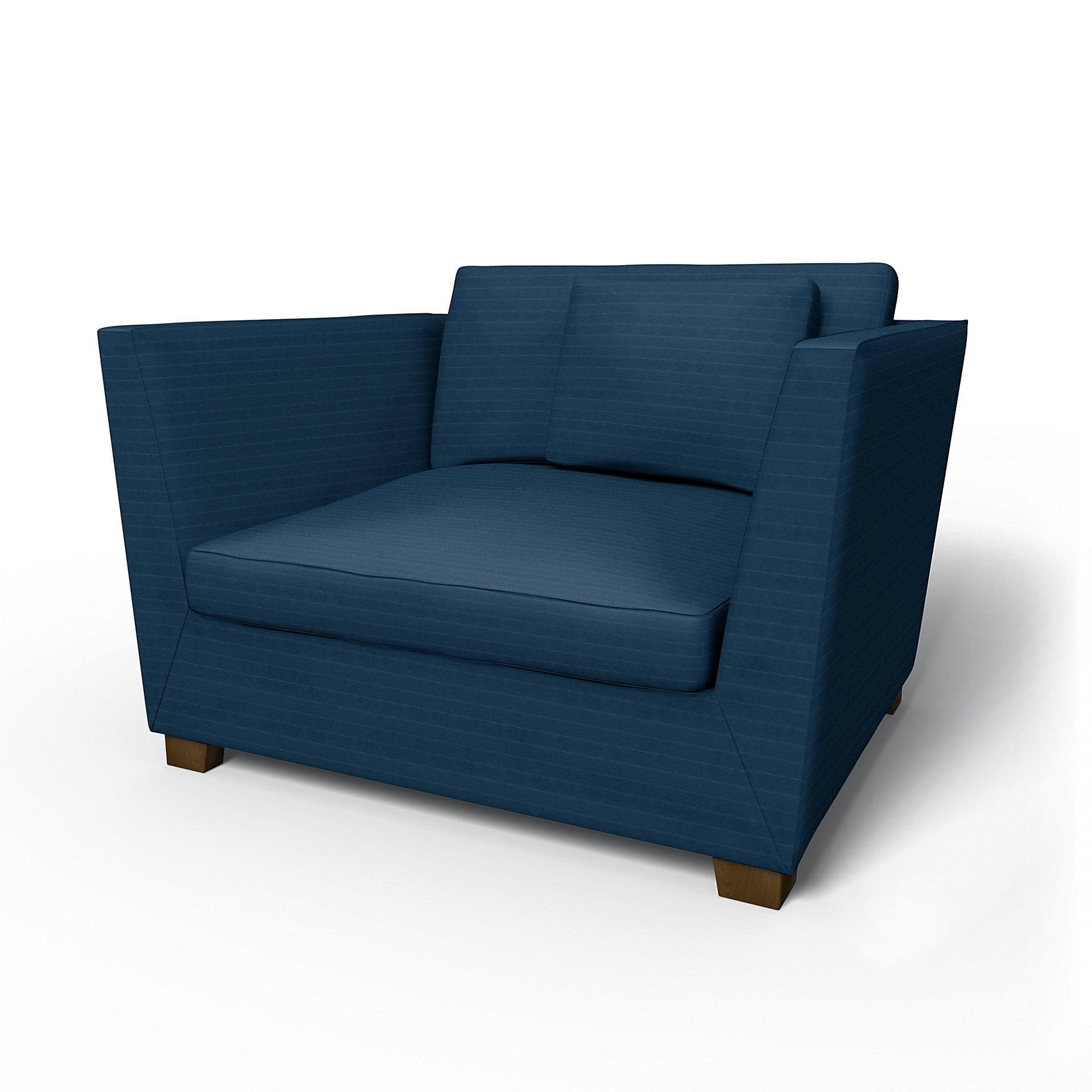 IKEA - Stockholm Armchair Cover, Denim Blue, Velvet - Bemz