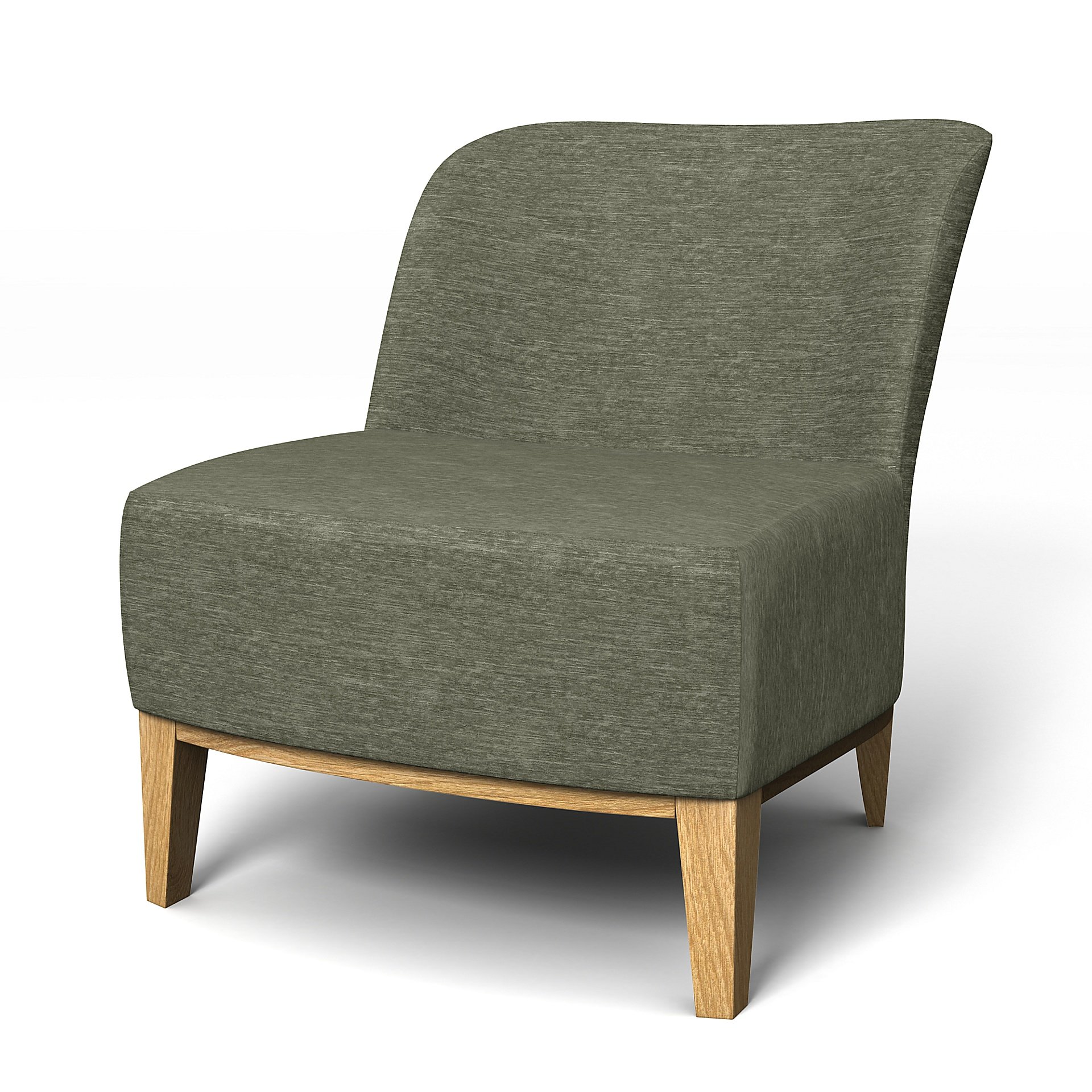 IKEA - Stockholm Easy Chair Cover, Green Grey, Velvet - Bemz