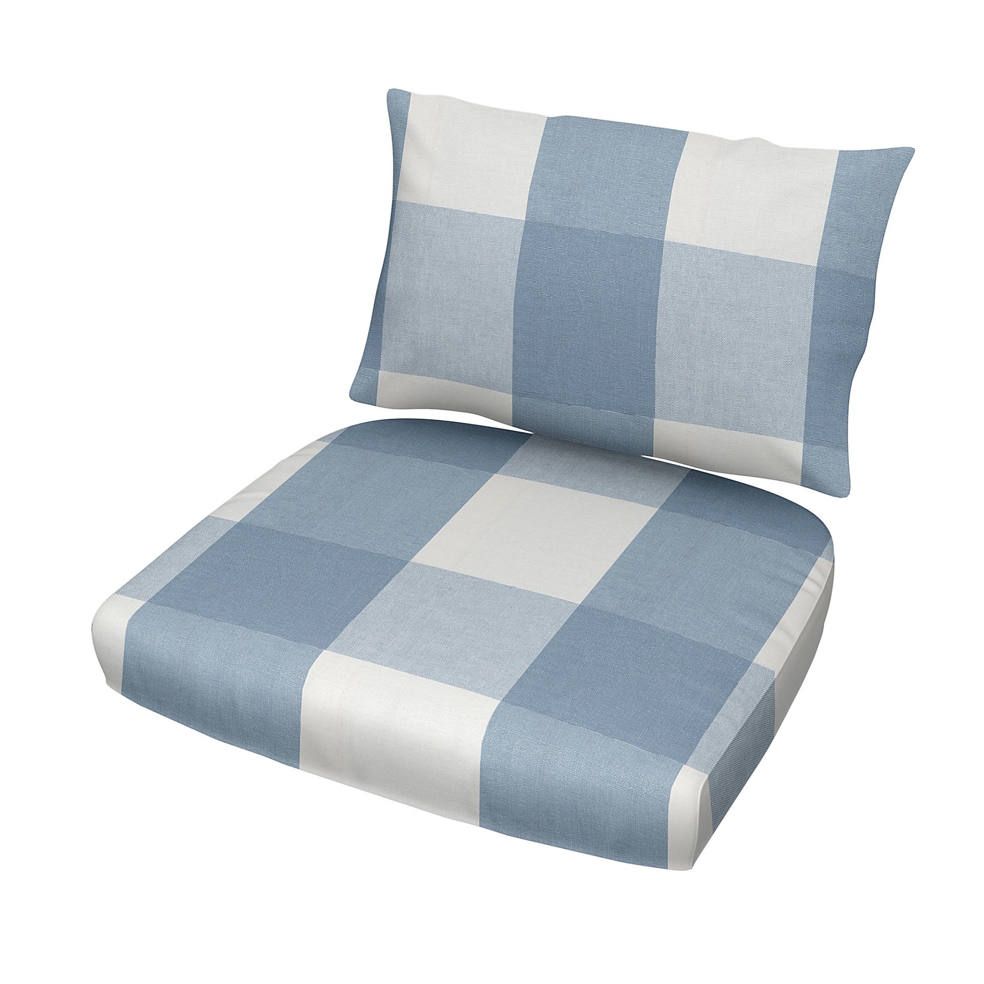 IKEA - Stockholm Rattan Chair Cushion Cover Set, Sky Blue, Linen - Bemz
