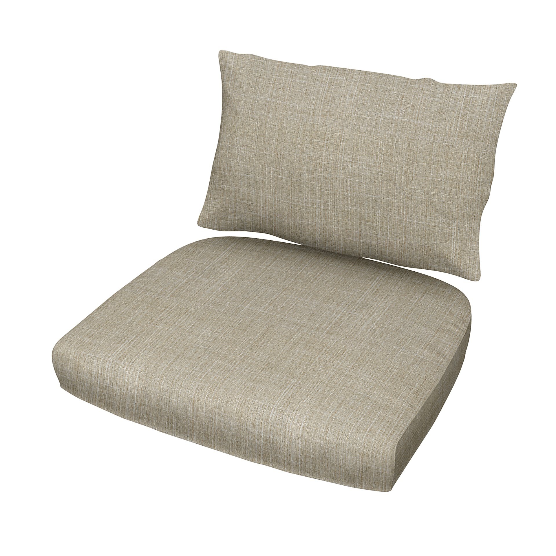 IKEA - Stockholm Rattan Chair Cushion Cover Set, Sand Beige, Boucle & Texture - Bemz