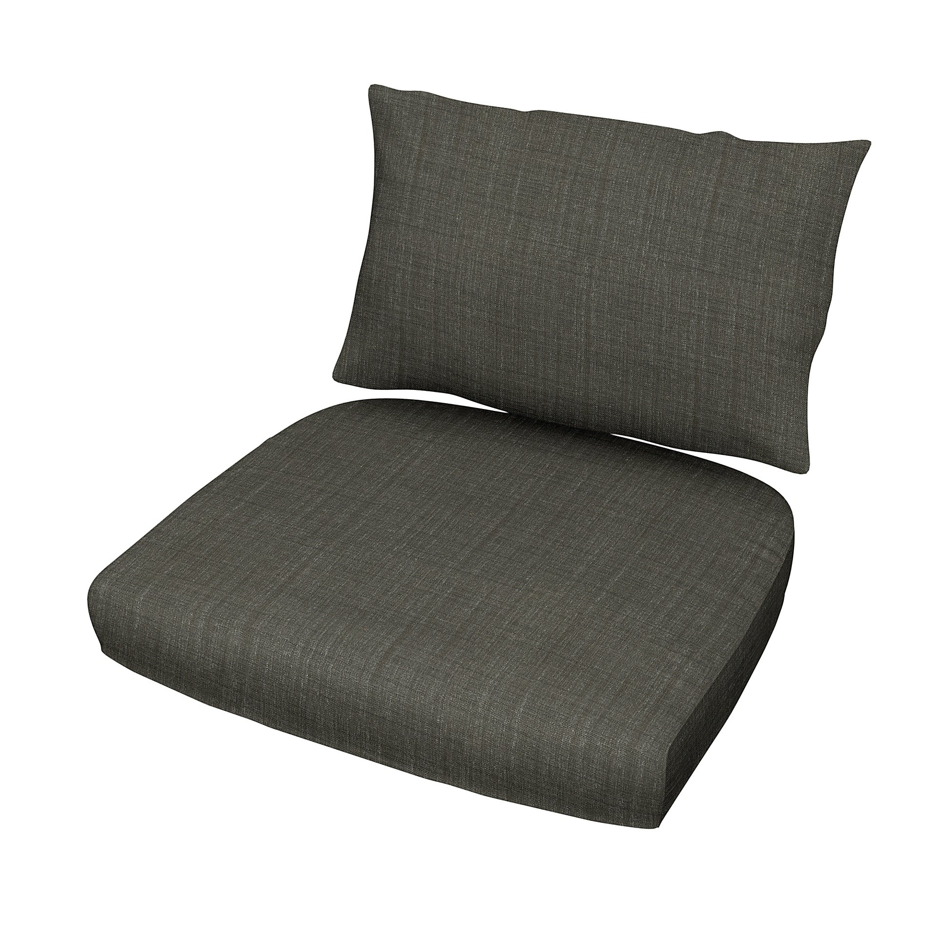 IKEA - Stockholm Rattan Chair Cushion Cover Set, Mole Brown, Boucle & Texture - Bemz