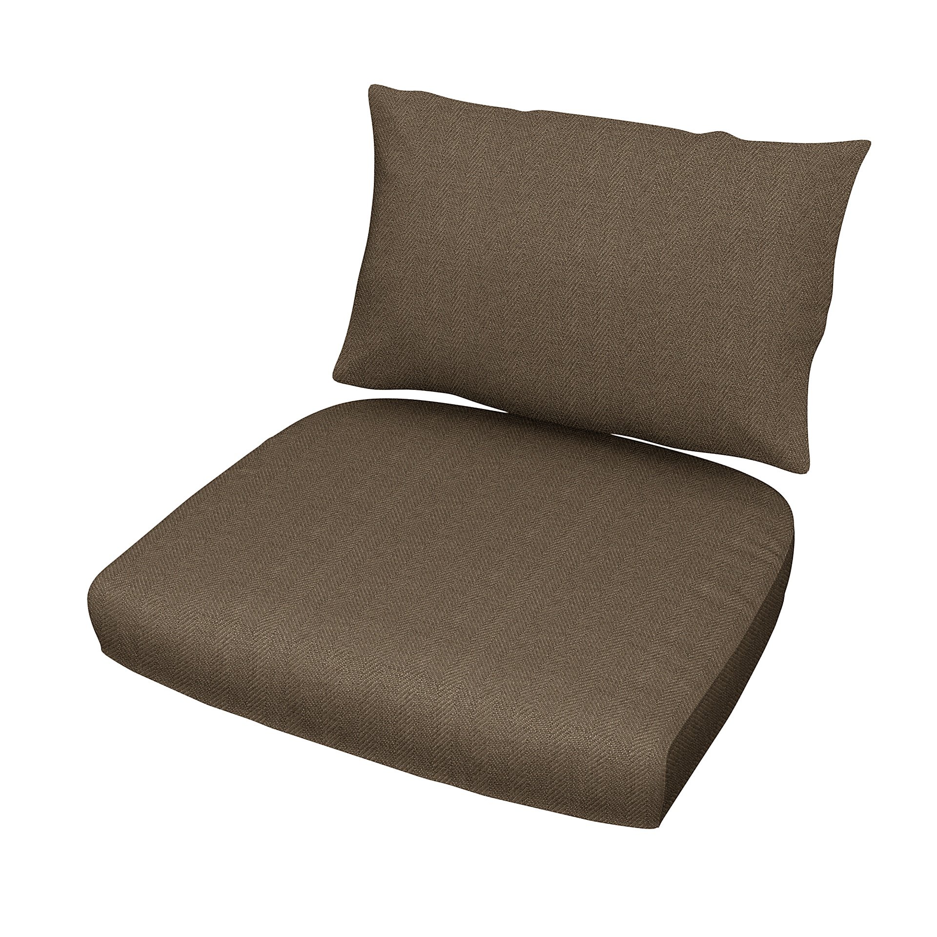 IKEA - Stockholm Rattan Chair Cushion Cover Set, Dark Taupe, Boucle & Texture - Bemz