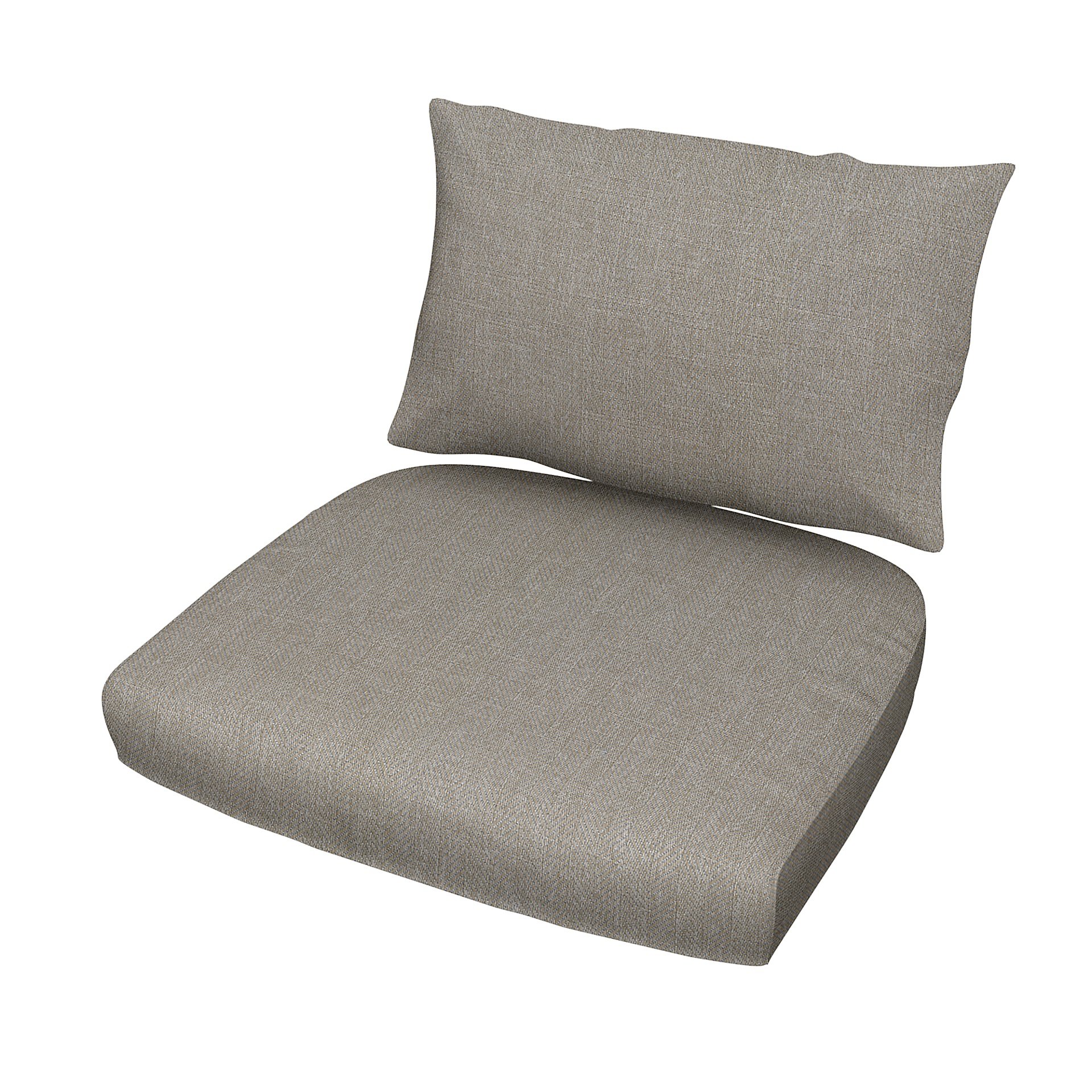IKEA - Stockholm Rattan Chair Cushion Cover Set, Greige, Boucle & Texture - Bemz