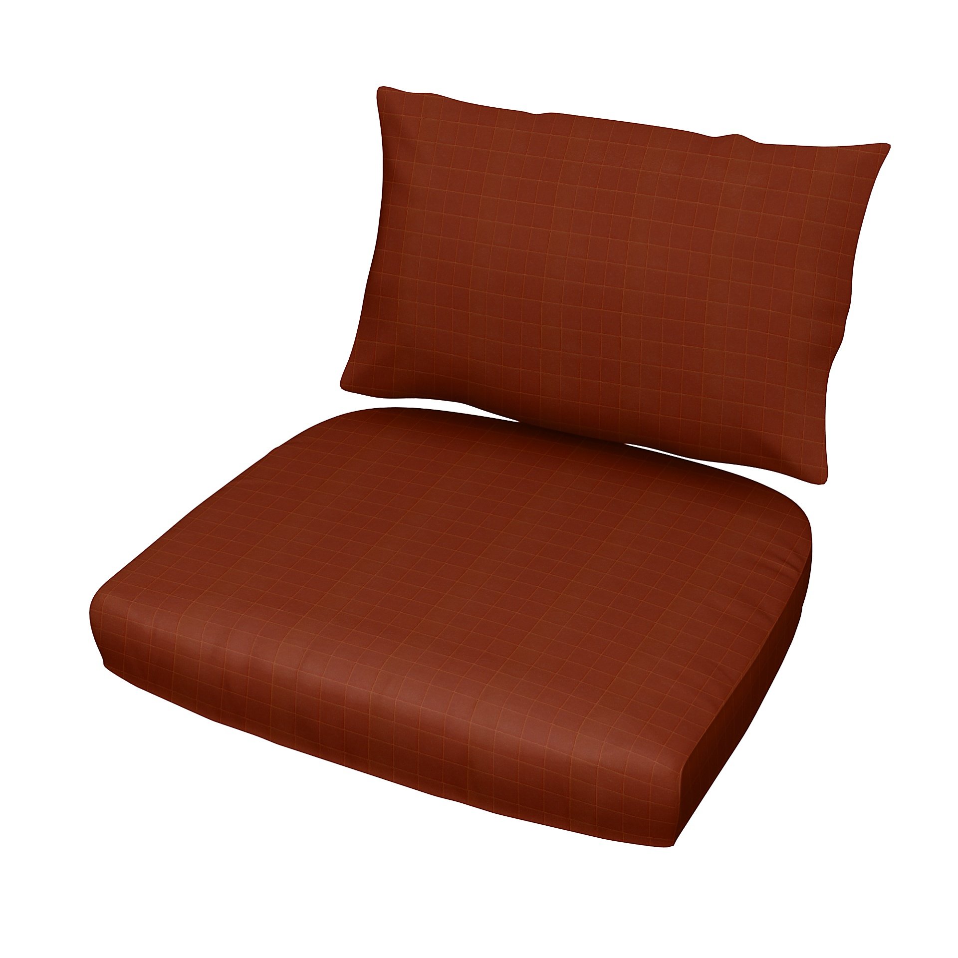 IKEA - Stockholm Rattan Chair Cushion Cover Set, Burnt Sienna, Velvet - Bemz
