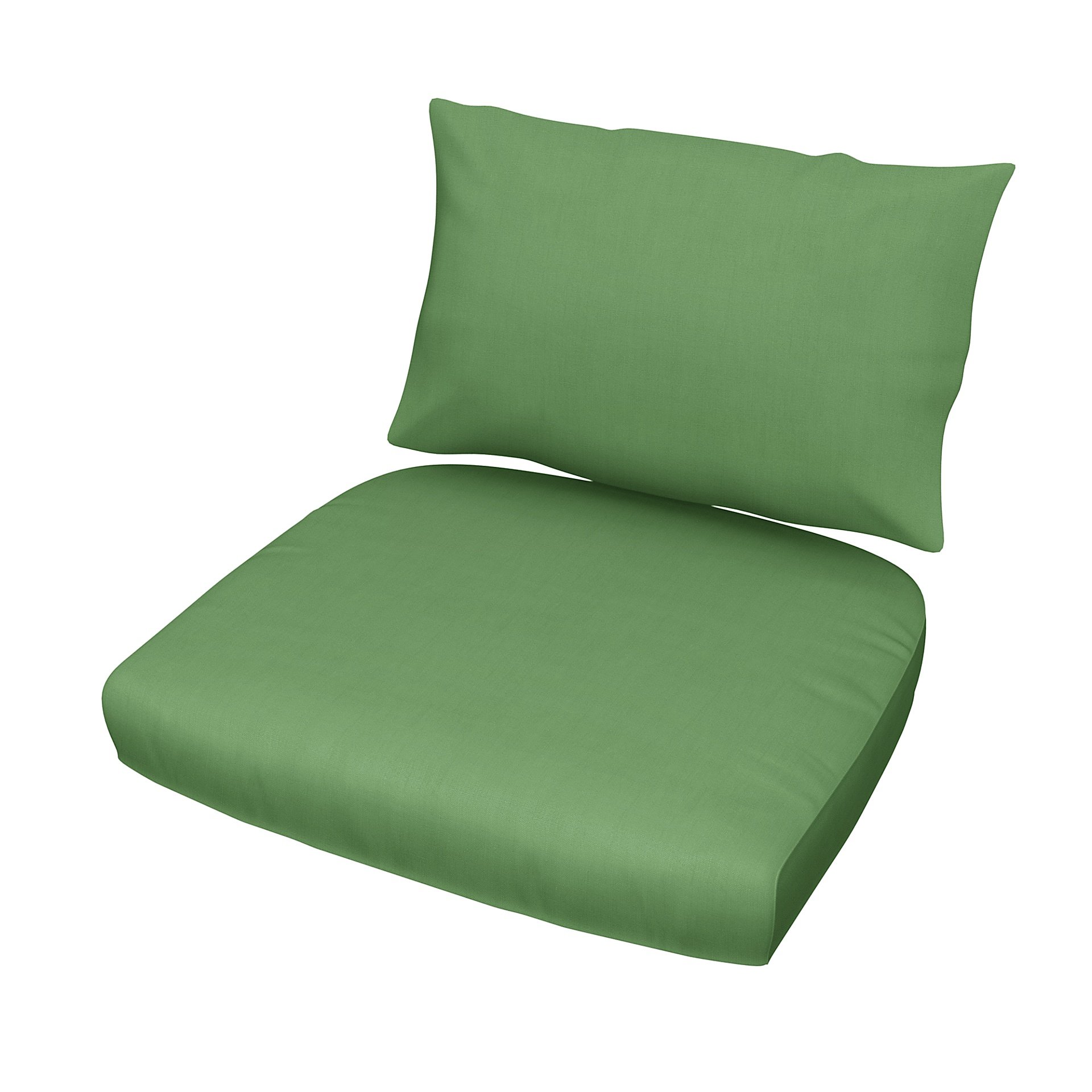 IKEA - Stockholm Rattan Chair Cushion Cover Set, Apple Green, Linen - Bemz
