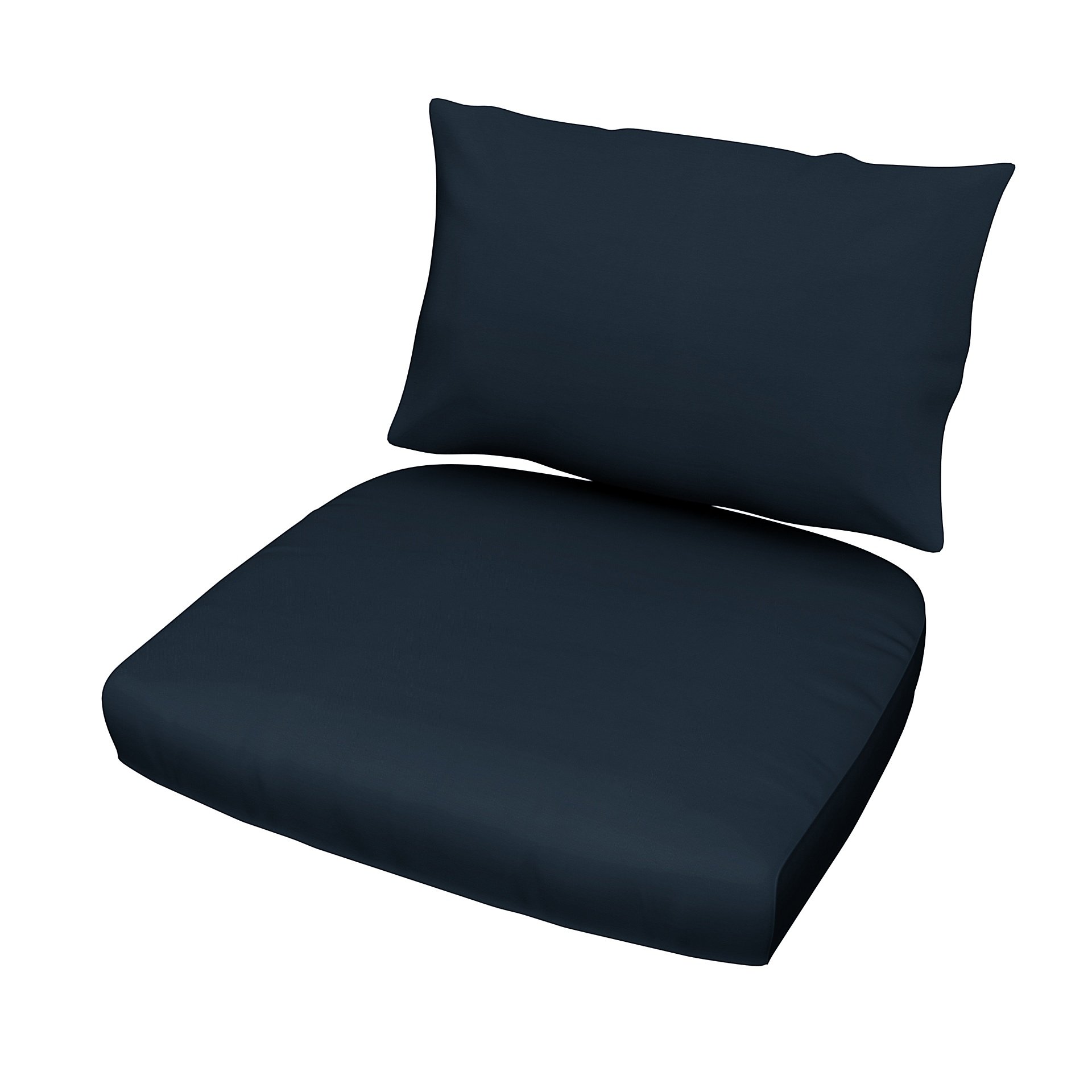 IKEA - Stockholm Rattan Chair Cushion Cover Set, Navy Blue, Cotton - Bemz