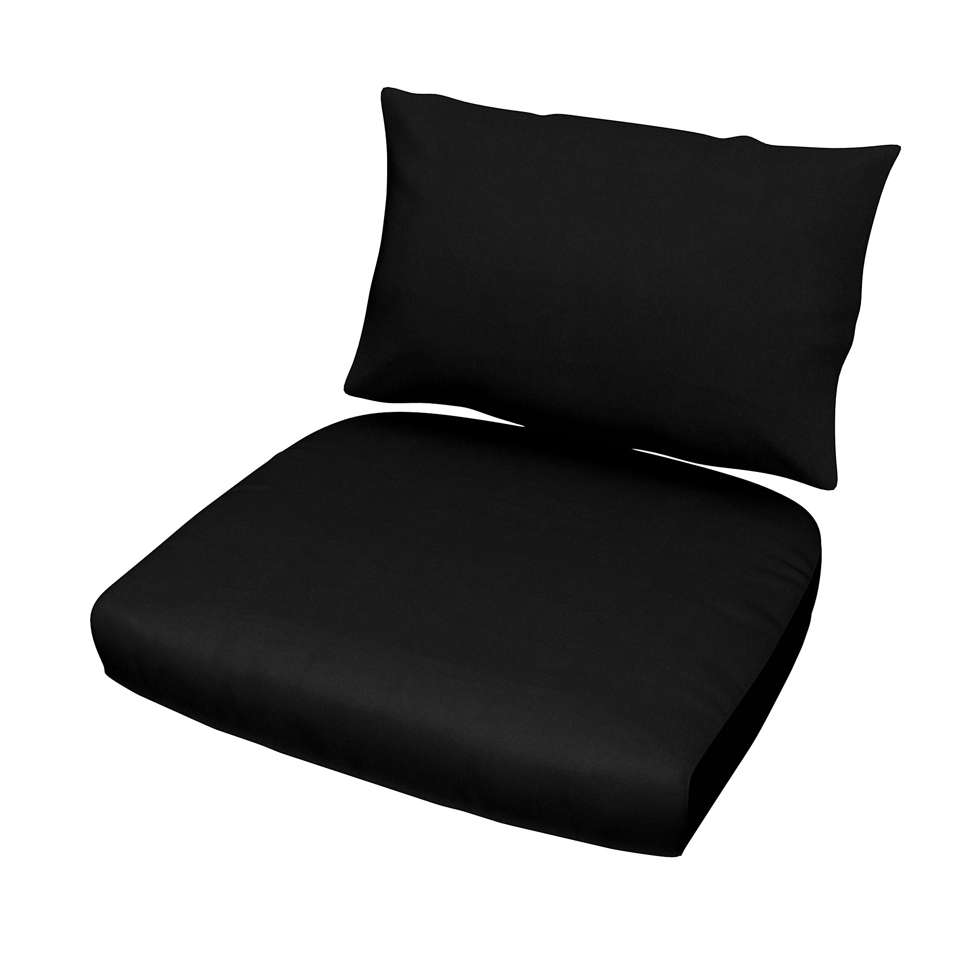 IKEA - Stockholm Rattan Chair Cushion Cover Set, Black, Velvet - Bemz