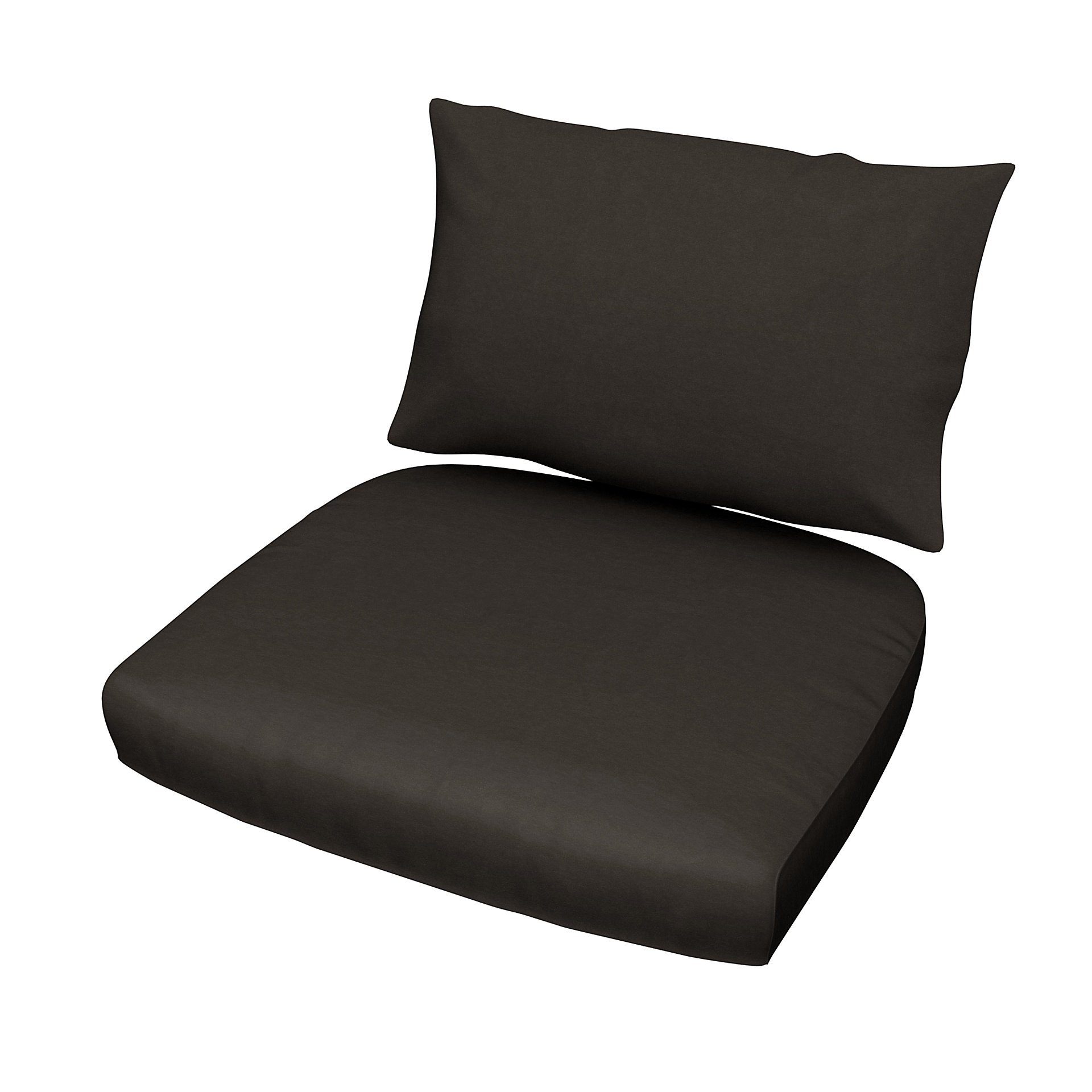 IKEA - Stockholm Rattan Chair Cushion Cover Set, Licorice, Velvet - Bemz