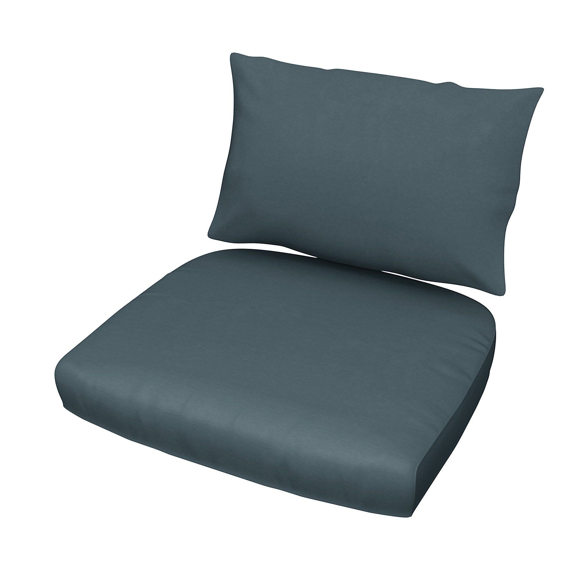 IKEA - Stockholm Rattan Chair Cushion Cover Set, Duck Egg, Velvet - Bemz