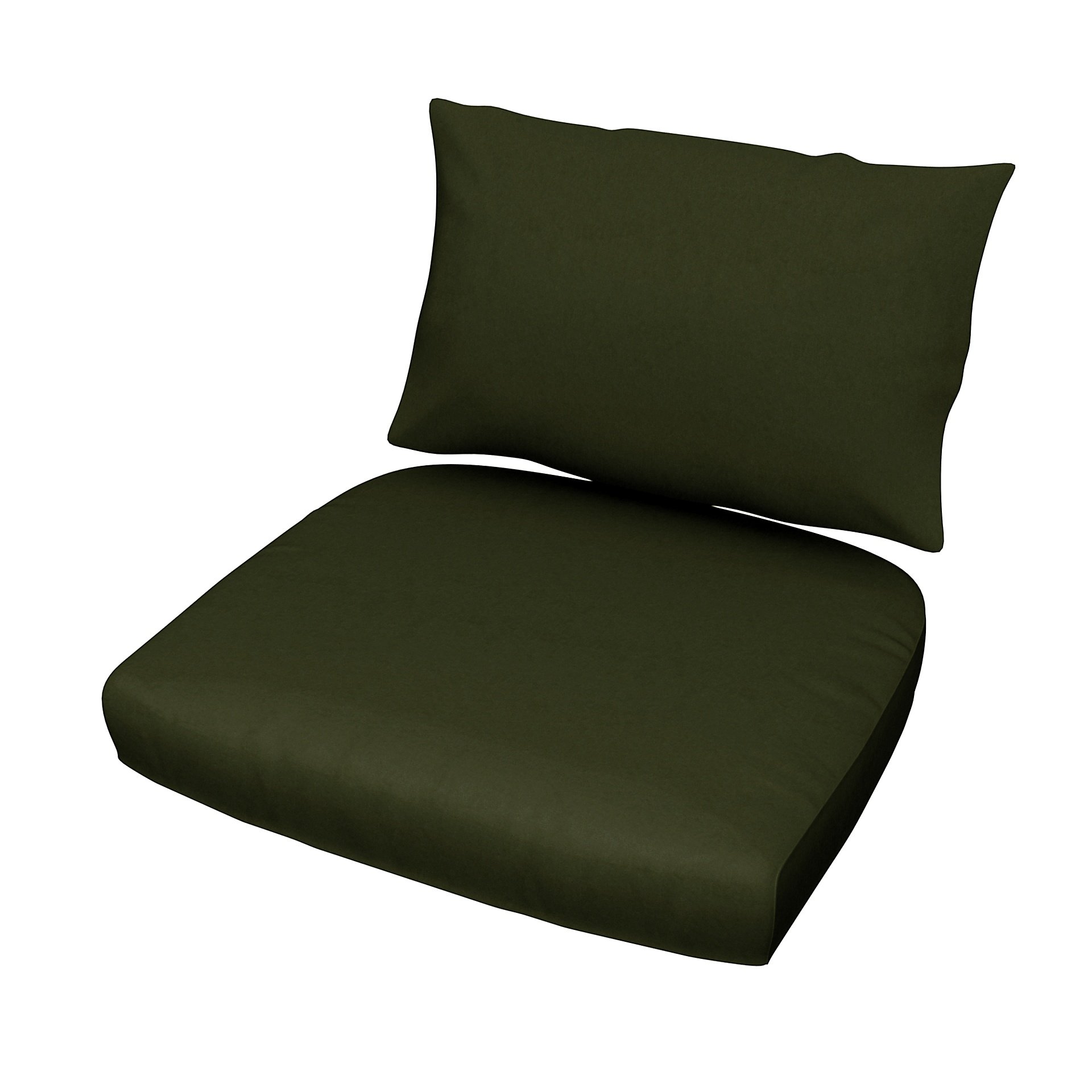IKEA - Stockholm Rattan Chair Cushion Cover Set, Moss, Velvet - Bemz