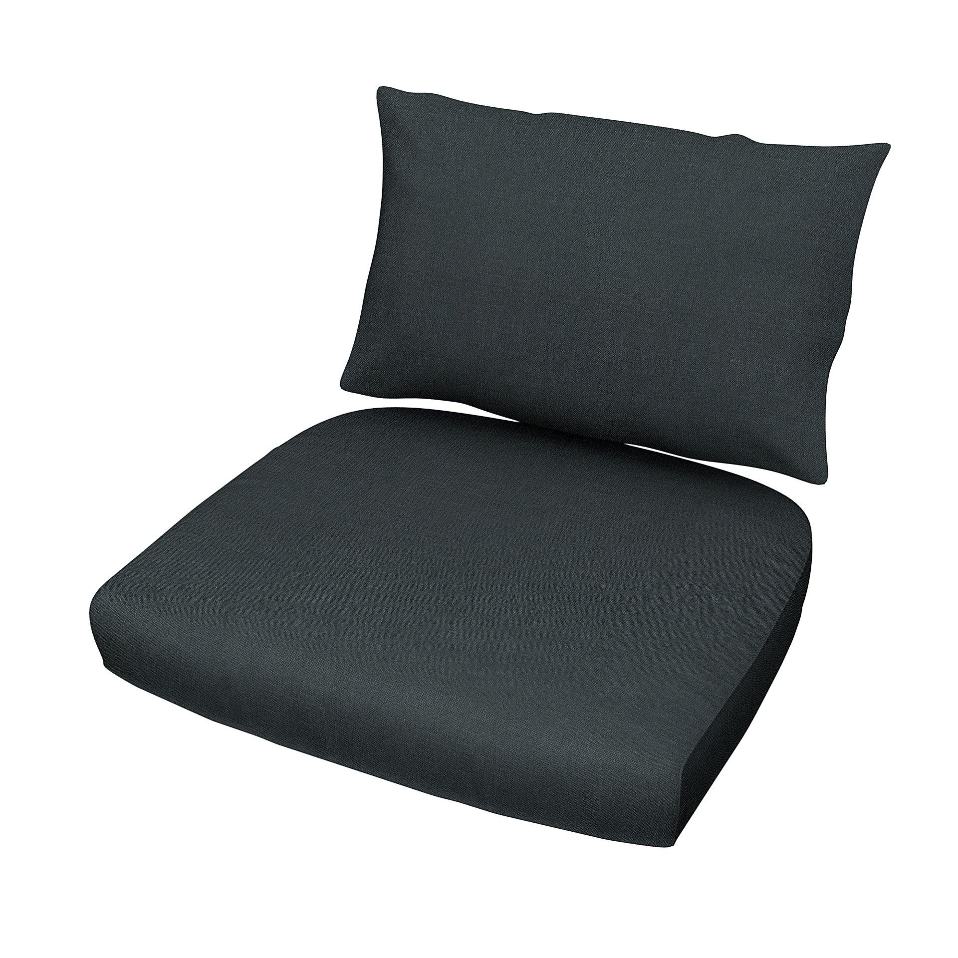 IKEA - Stockholm Rattan Chair Cushion Cover Set, Graphite Grey, Linen - Bemz