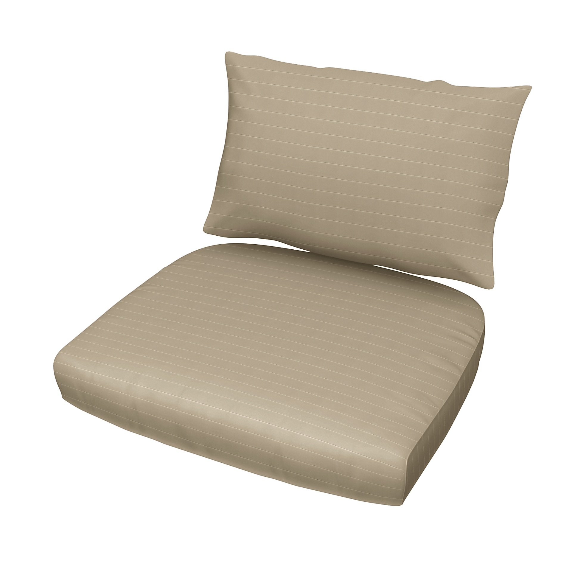 IKEA - Stockholm Rattan Chair Cushion Cover Set, Oyster, Velvet - Bemz