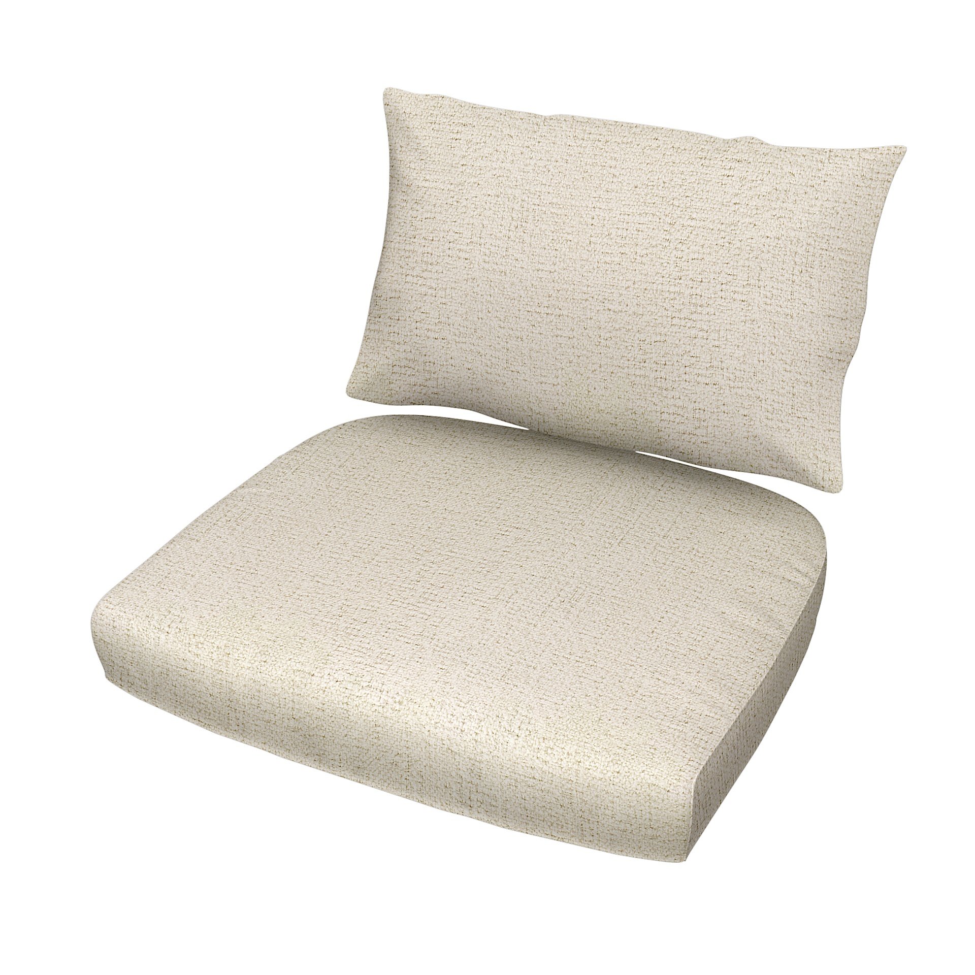 IKEA - Stockholm Rattan Chair Cushion Cover Set, Ecru, Boucle & Texture - Bemz