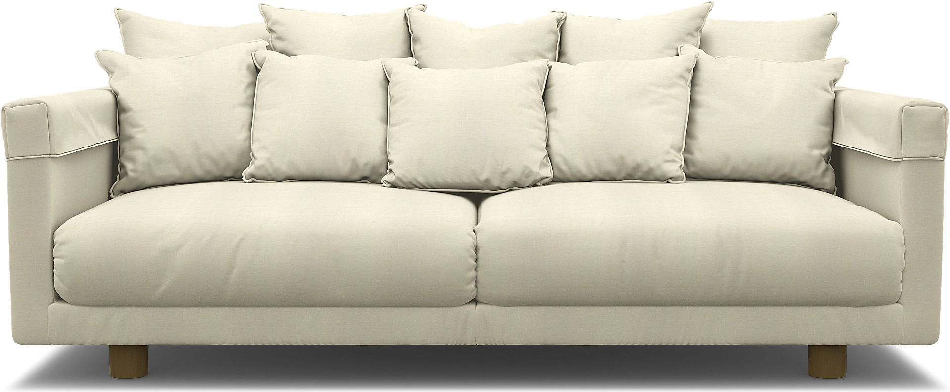 IKEA - Stockholm 2017 3 Seater Sofa Cover, White, Linen - Bemz