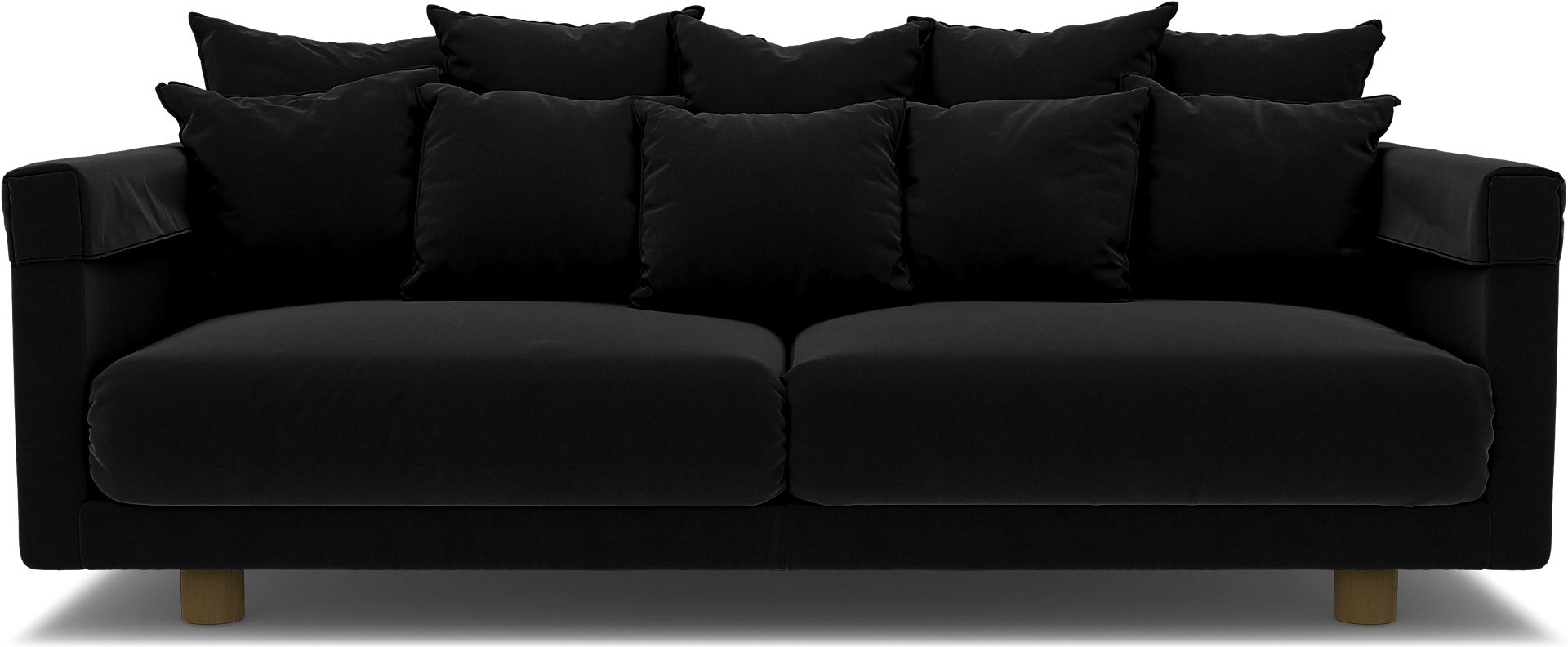 IKEA - Stockholm 2017 3 Seater Sofa Cover, Black, Velvet - Bemz