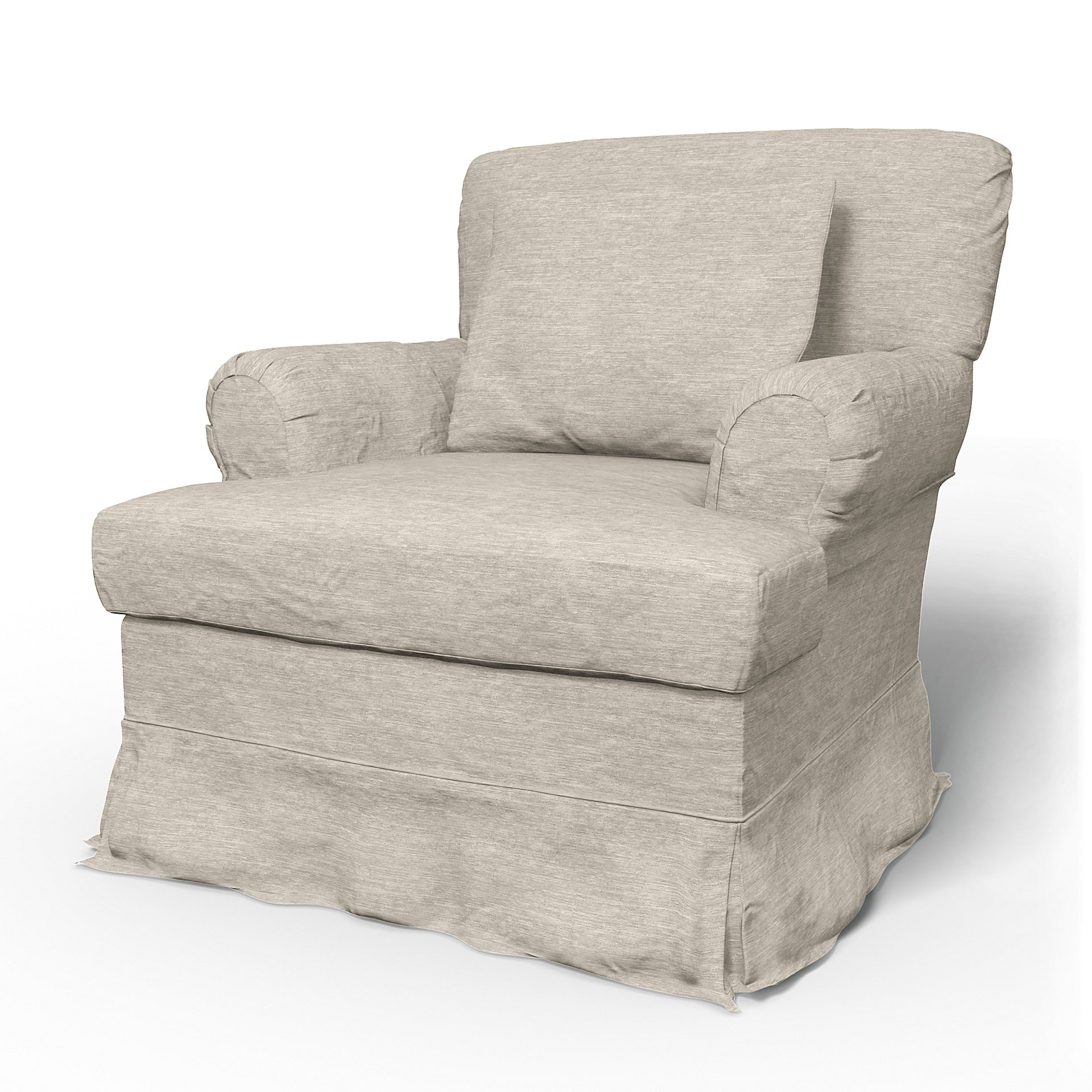 IKEA - Stockholm Armchair Cover (1994-2000) Small Loose Fit, Natural White, Velvet - Bemz