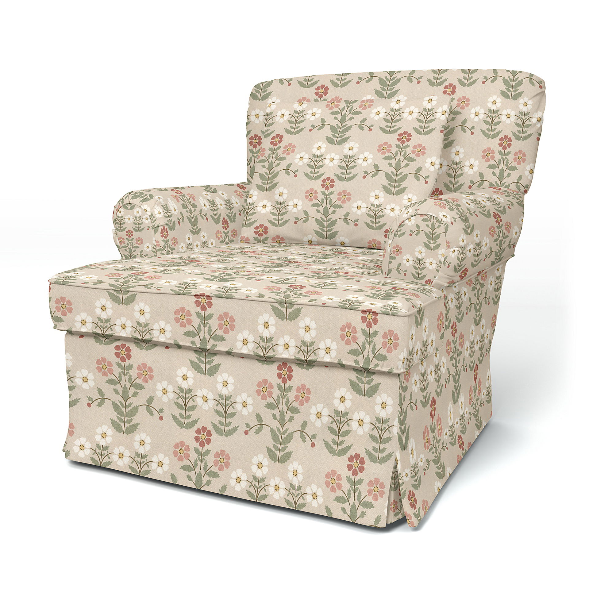 IKEA - Stockholm Armchair Cover (1994-2000) Small, Pink Sippor, BEMZ x BORÅSTAPETER COLLECTION - Bemz
